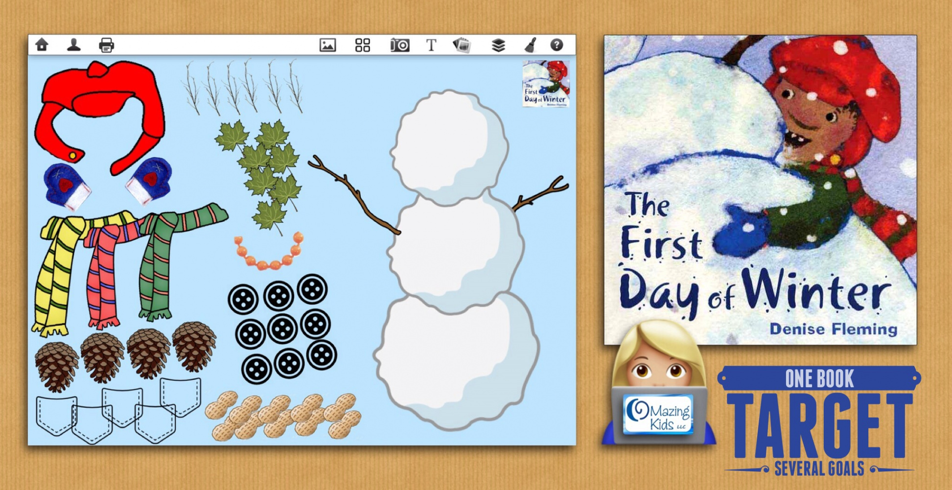 One Book: Target Several Goals} The First Day of Winter by Denise