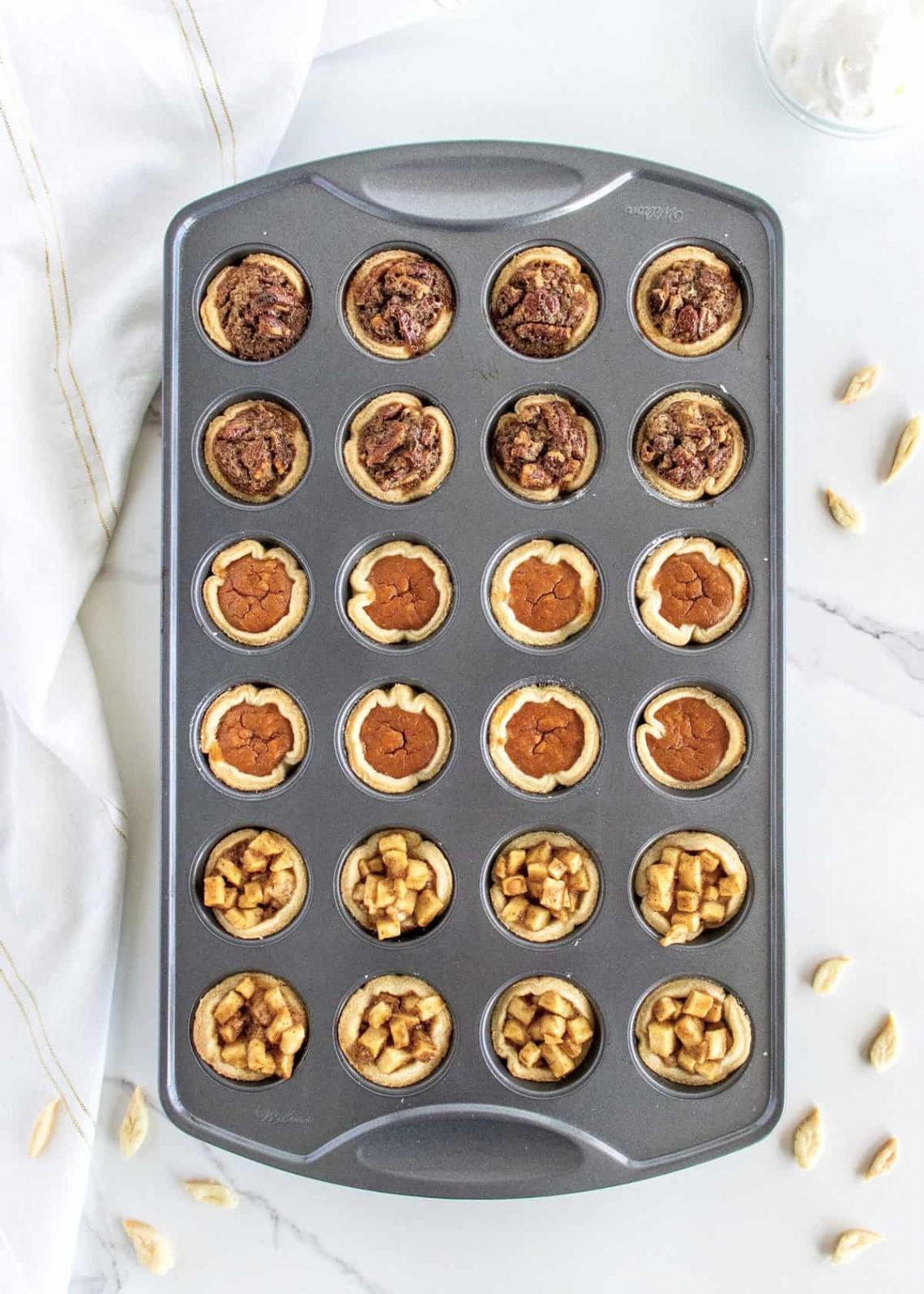 One-Pan Mini Thanksgiving Pies Three Ways