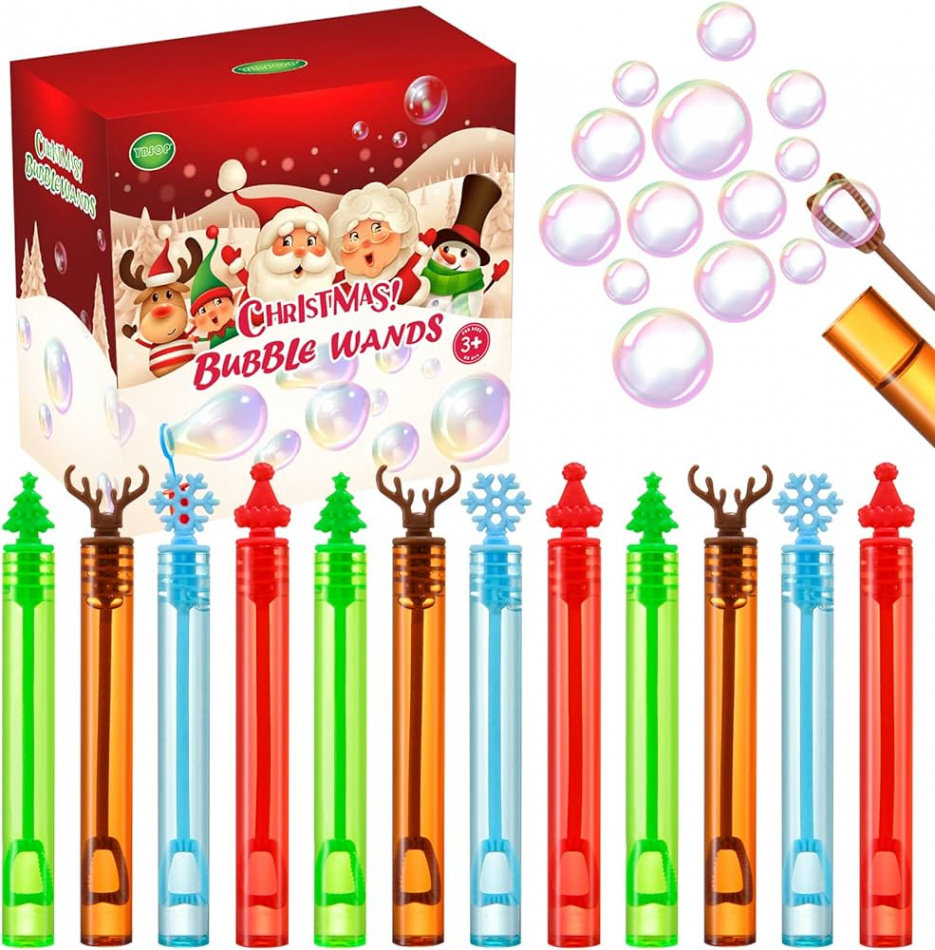 Pack Christmas Bubble Wands, Mini Bubble Toys for Christmas Party  Favors, Novelty Supplies, Christmas Toys for Girls Boys Kids Classroom  Rewards