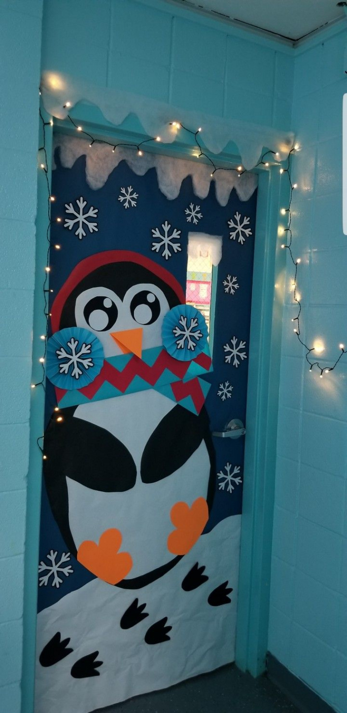 Penguin classroom door decoration  Winter door decorations