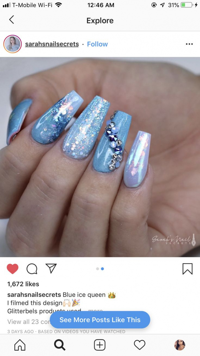 Pin by Perez on Nails  Ice queen, Nails, Ice blue