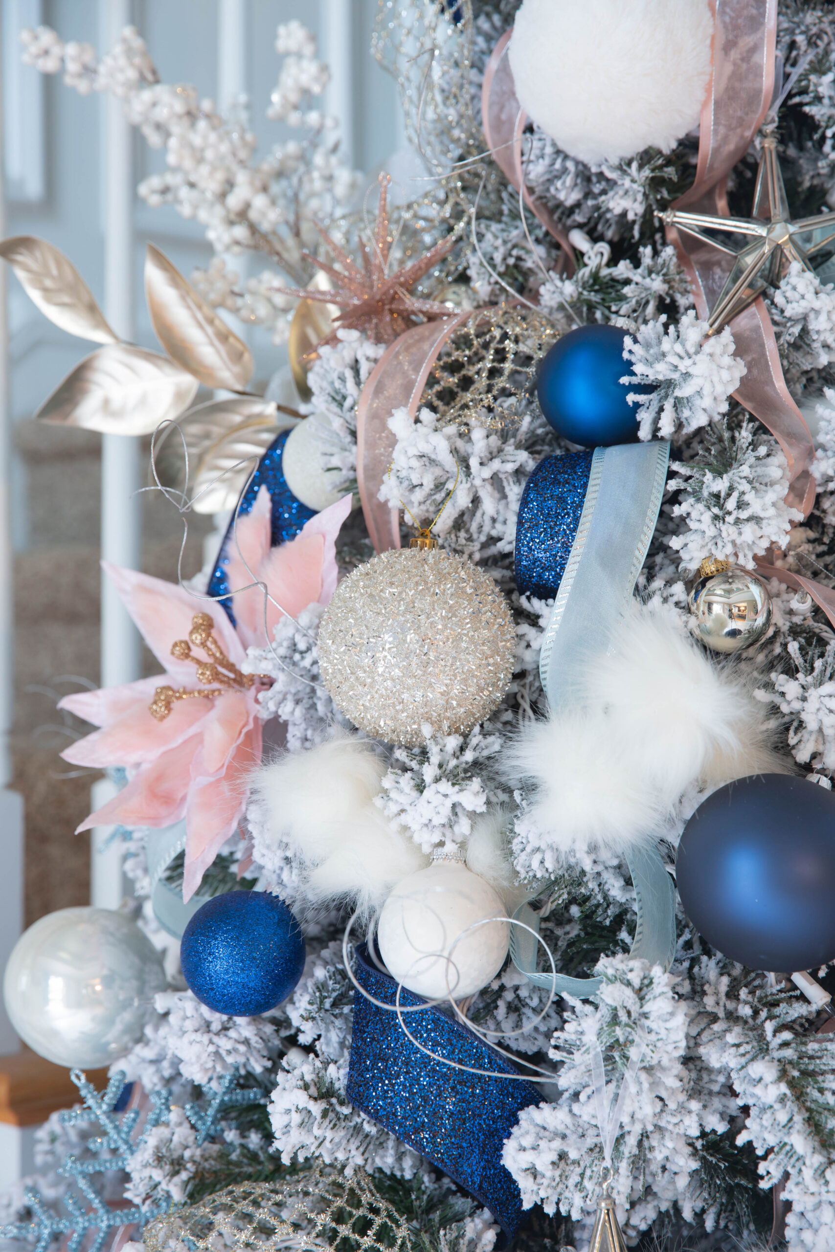 Pink and Navy Christmas Tree  Newport Lane