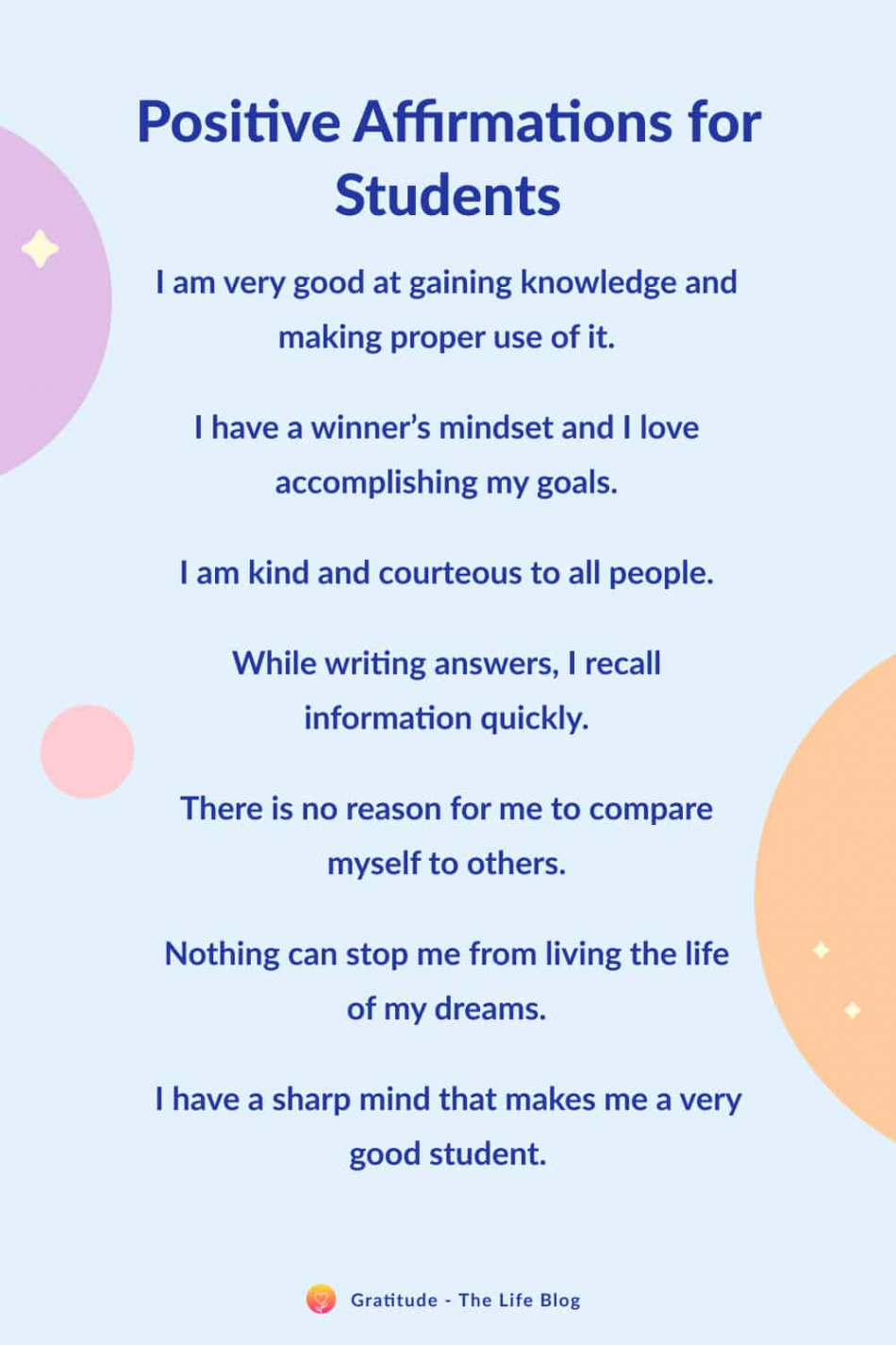 Positive Affirmations for Students