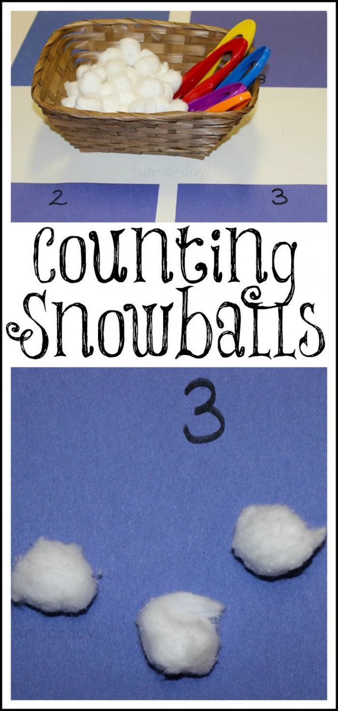 Preschool Winter Math Fun with Counting Snowballs Invitation