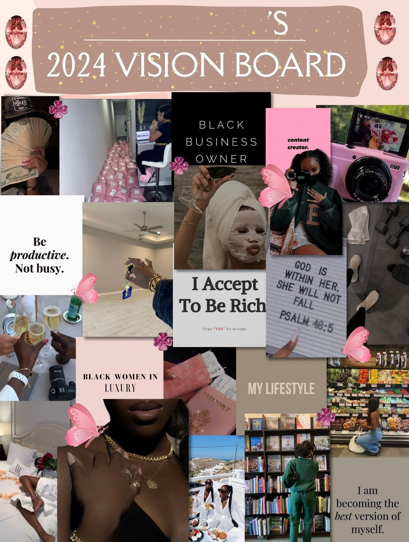 Printable  Black Girl Vision Board  Vision Board - Etsy UK