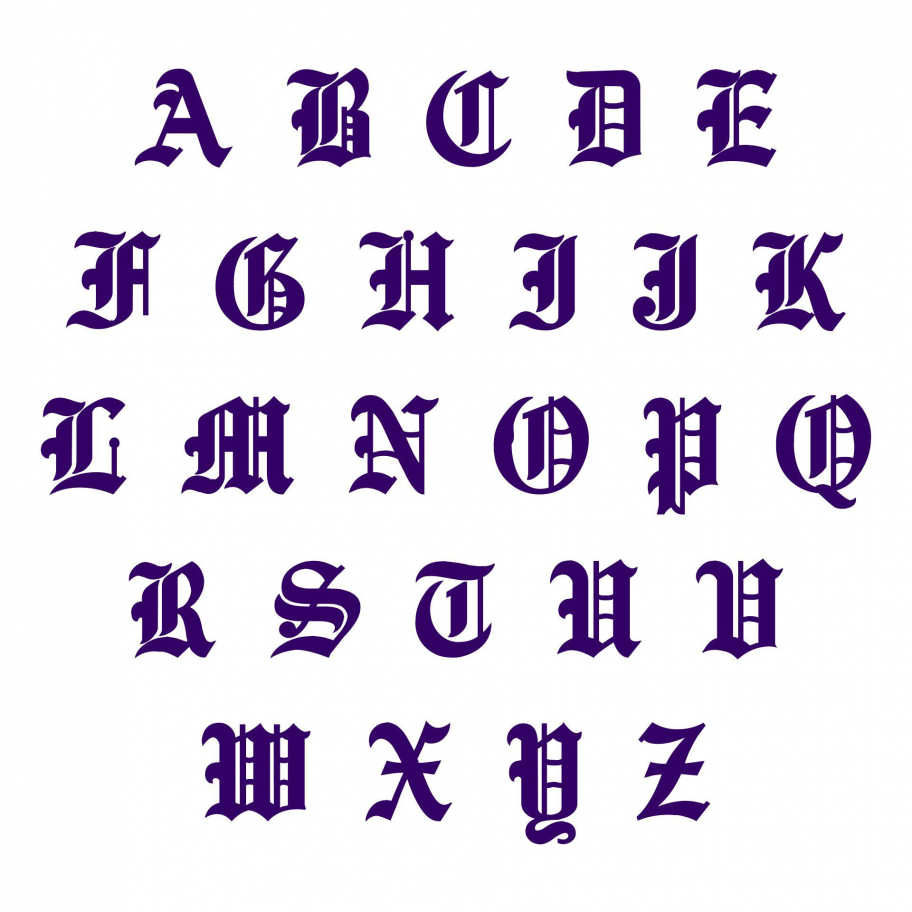 Printable Old English Letters Alphabet  Old english alphabet, Old