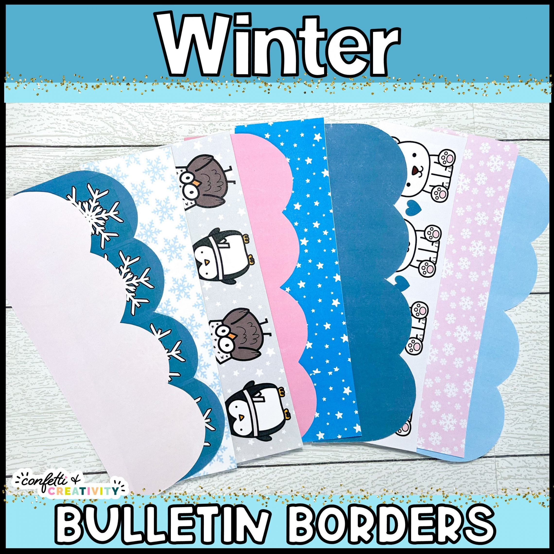 Printable Winter Bulletin Board Borders Winter Bulletin - Etsy