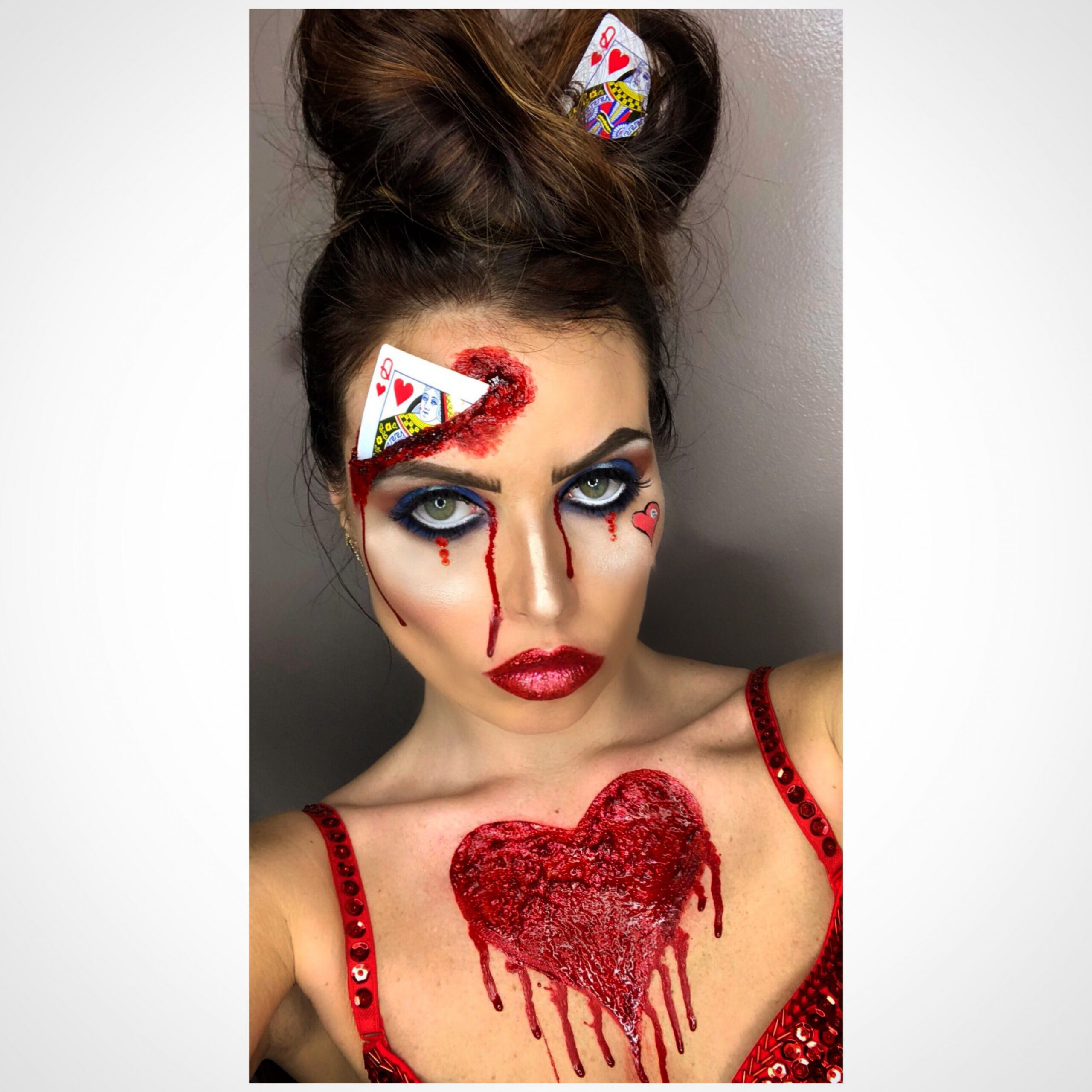 Queen of hearts makeup  Halloween makeup pretty, Queen of hearts