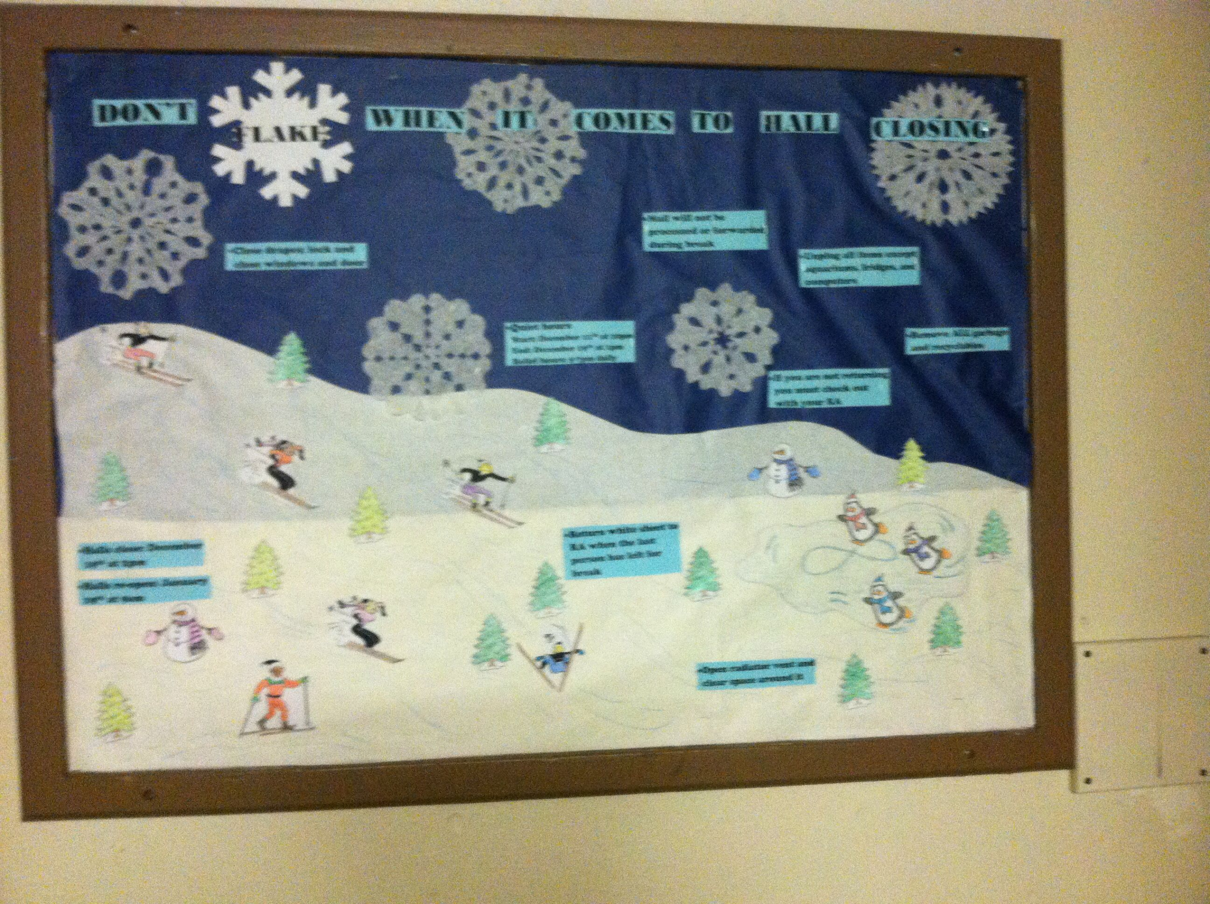 RA bulletin board!! Winter break closing  Ra bulletin boards, Ra