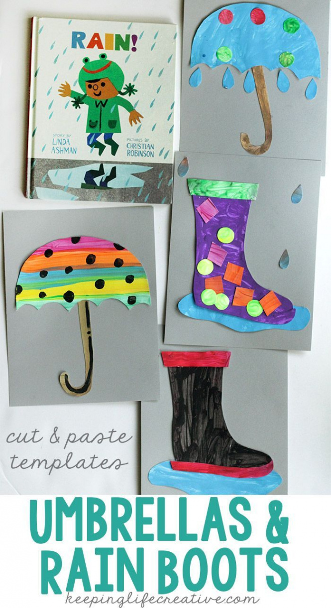 Rainy Day Umbrella and Rain Boot Craft  Rainy day crafts, Weather