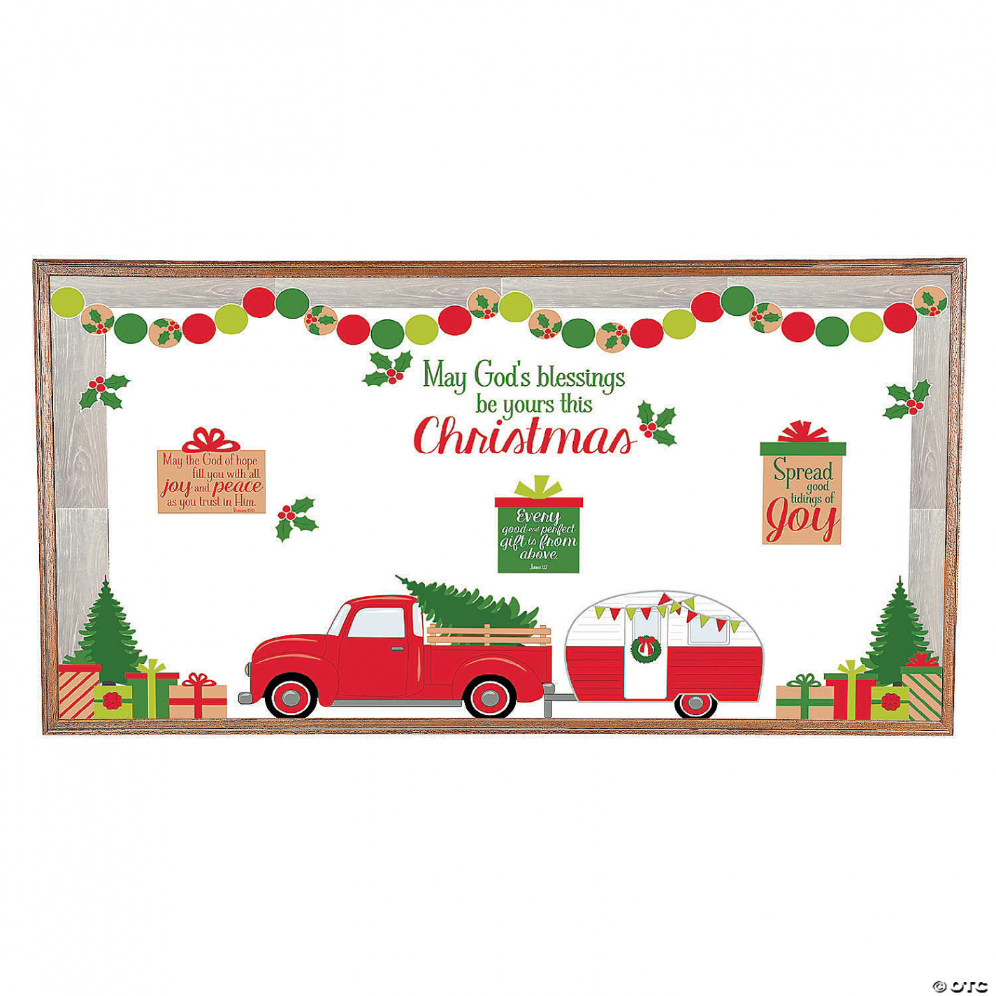 Religious Winter Red Truck Bulletin Board Set