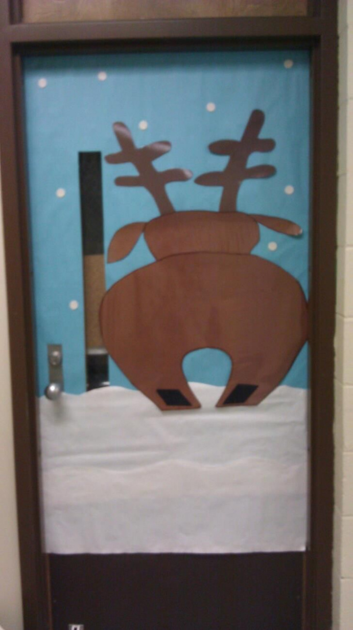 Rudolph door- back door to classroom  Kinder, Weihnachten, Lehrer