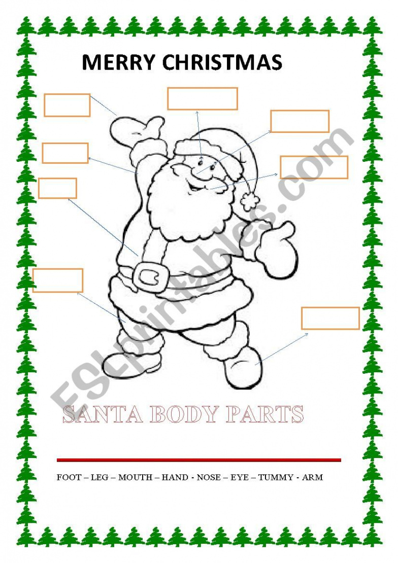 SANTA CLAUS BODY PARTS - ESL worksheet by Icab