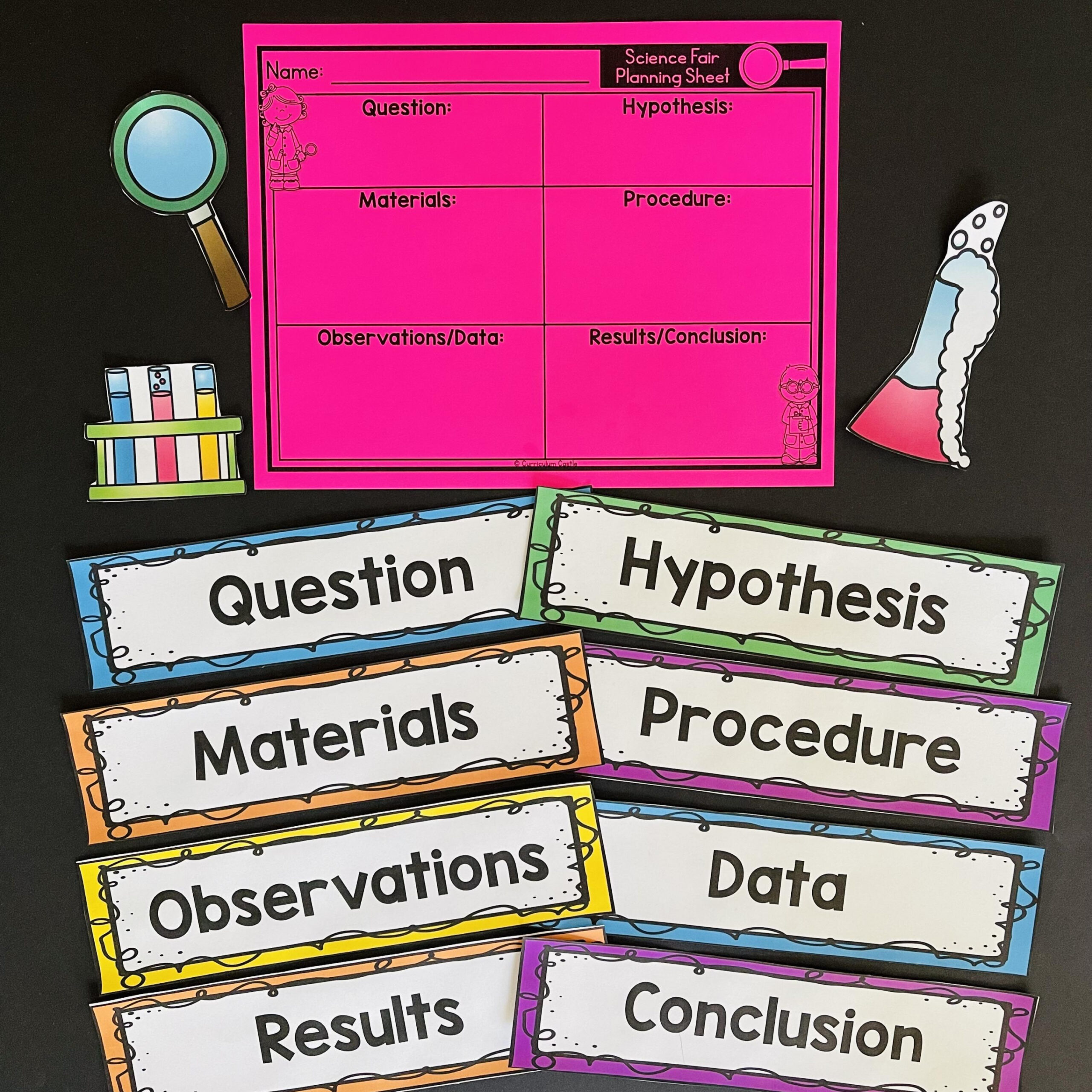 Science Fair Project Labels FREE - CURRICULUM CASTLE