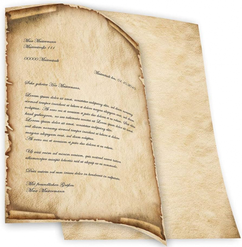 Sheets Antique & History Old Style Letter Paper DIN A Format Paper-Media