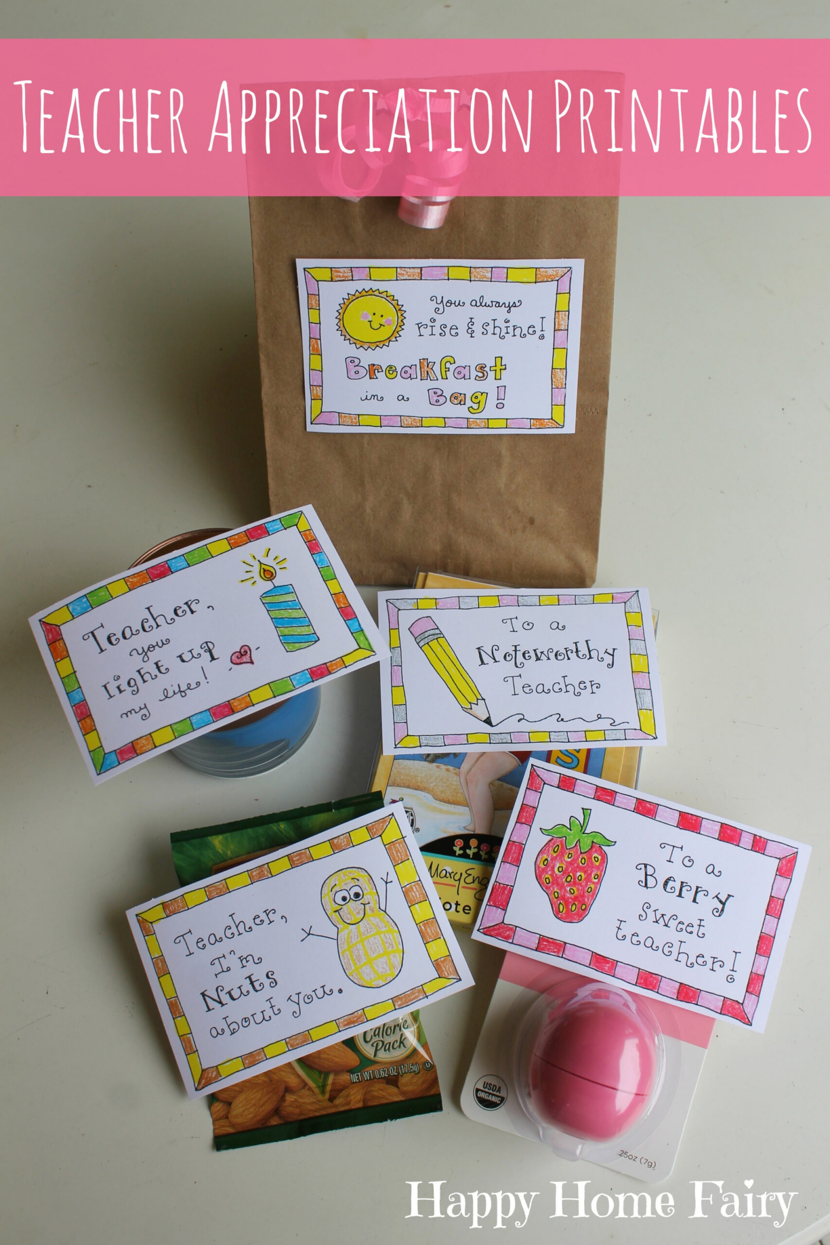 Simple Teacher Appreciation Gifts - FREE Printables - Happy Home