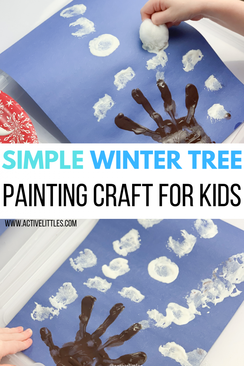 Simple Winter Tree Painting Easy Craft for Toddlers and Preschool