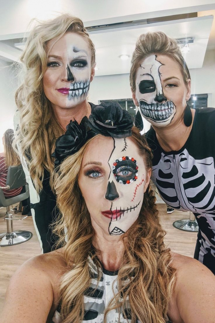 skeleton costume + makeup ideas for Halloween  hair + makeup by