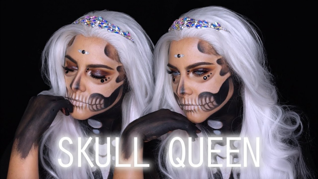 SKULL QUEEN Halloween Makeup tutorial  BEAUTY BY JANNELLE