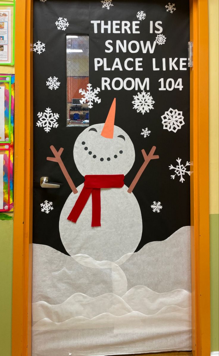 Snowman Classroom Door  Door decorations classroom christmas