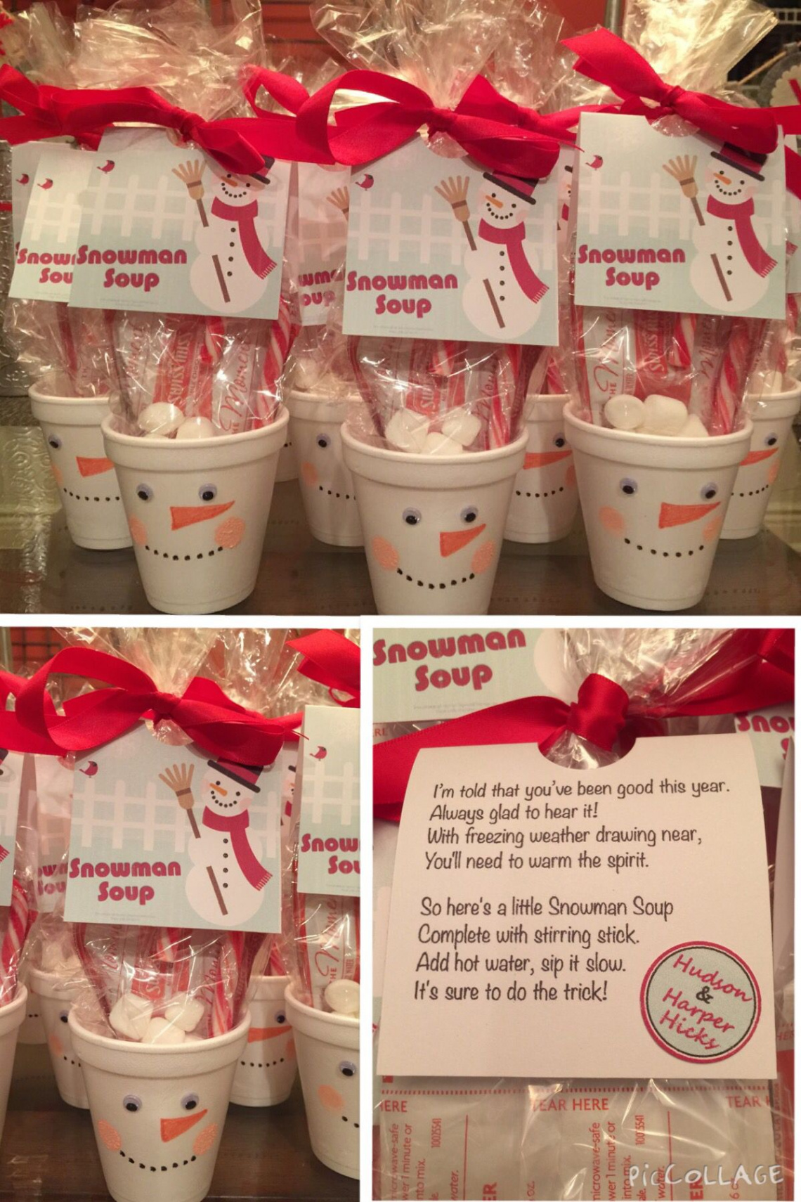 Snowman soup hot chocolate for Christmas classroom gifts