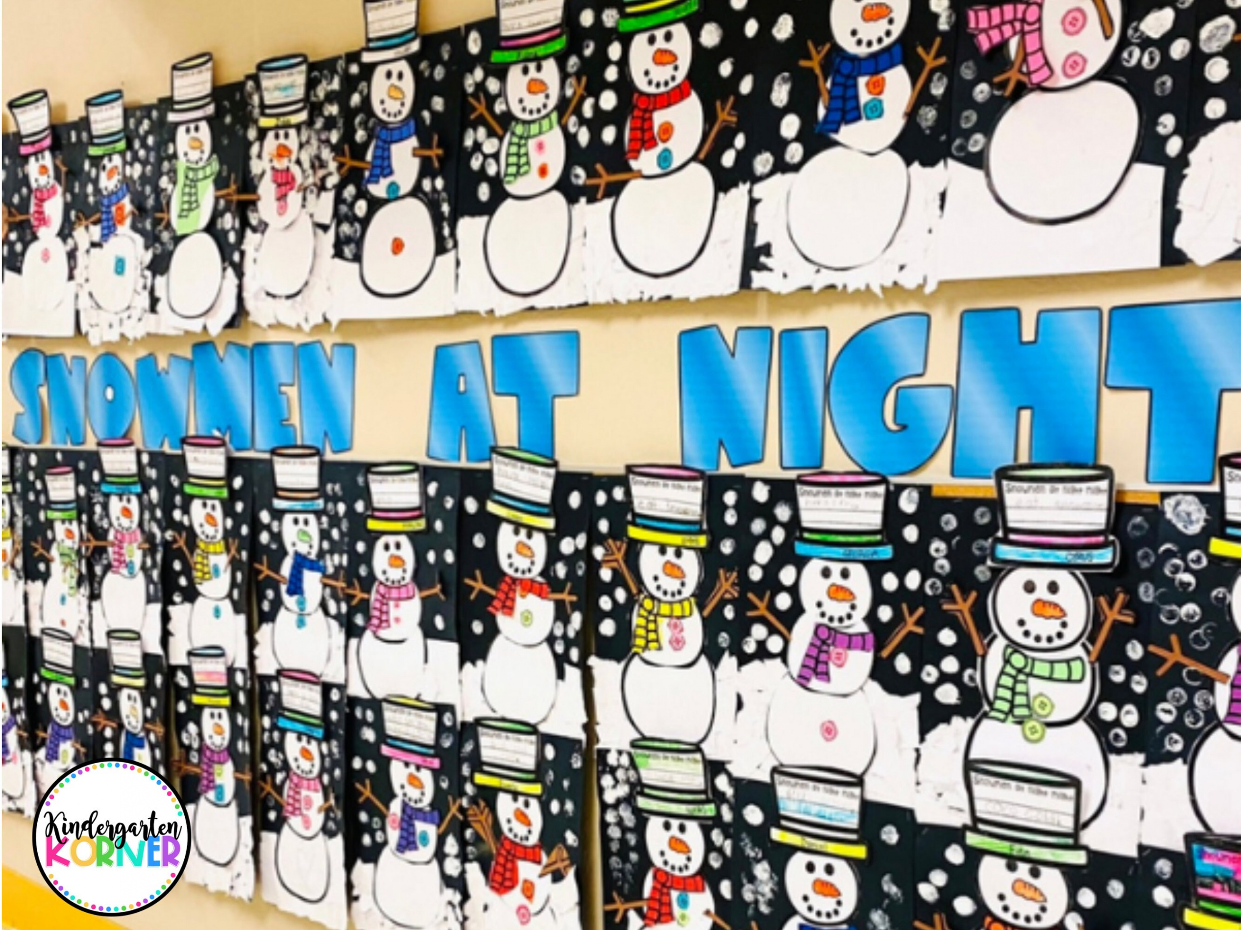 Snowmen at Night Winter Bulletin Board Kit Snowman Writing - Etsy