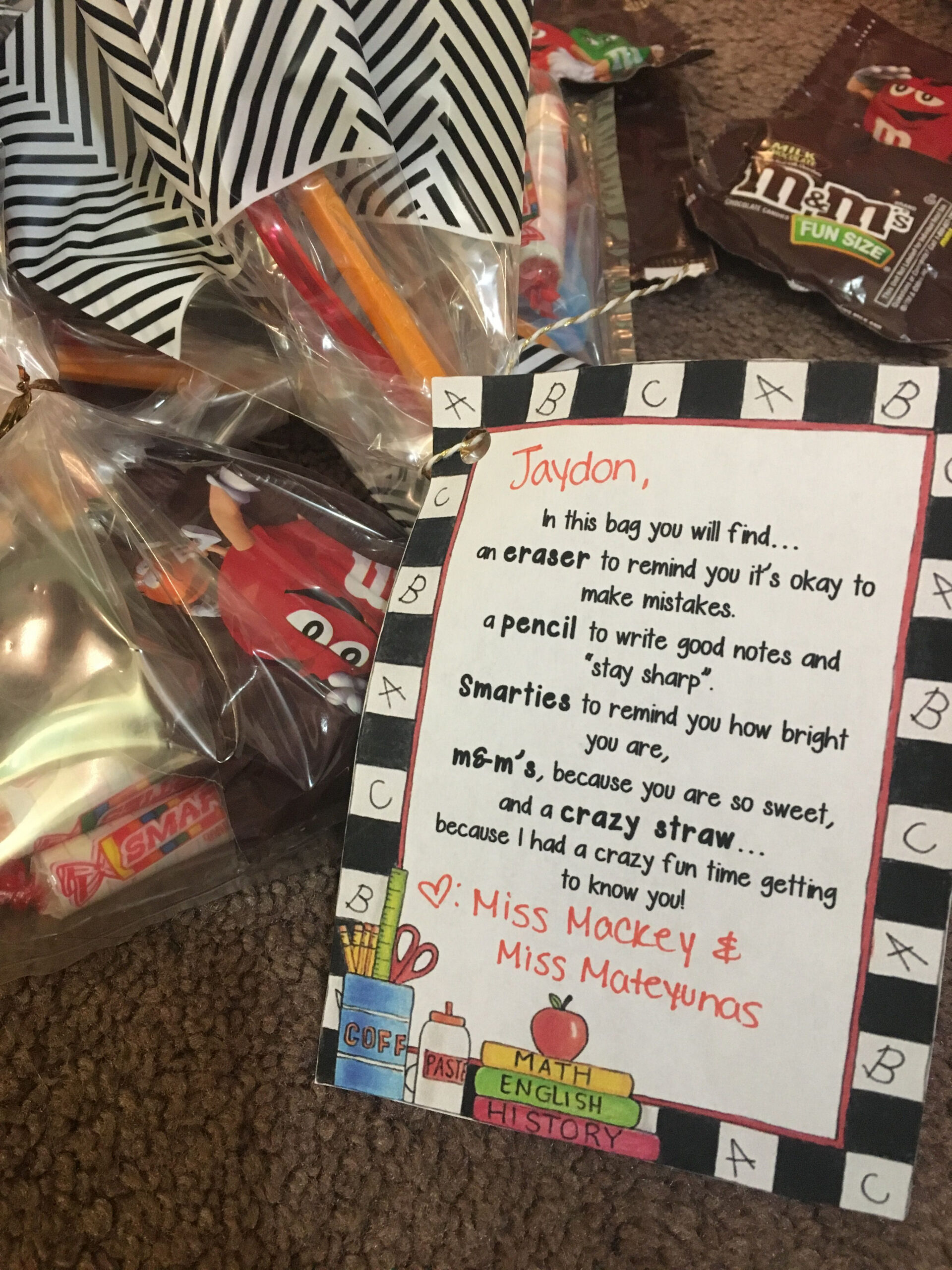 Student teacher goodbye gifts for students!  Student teaching