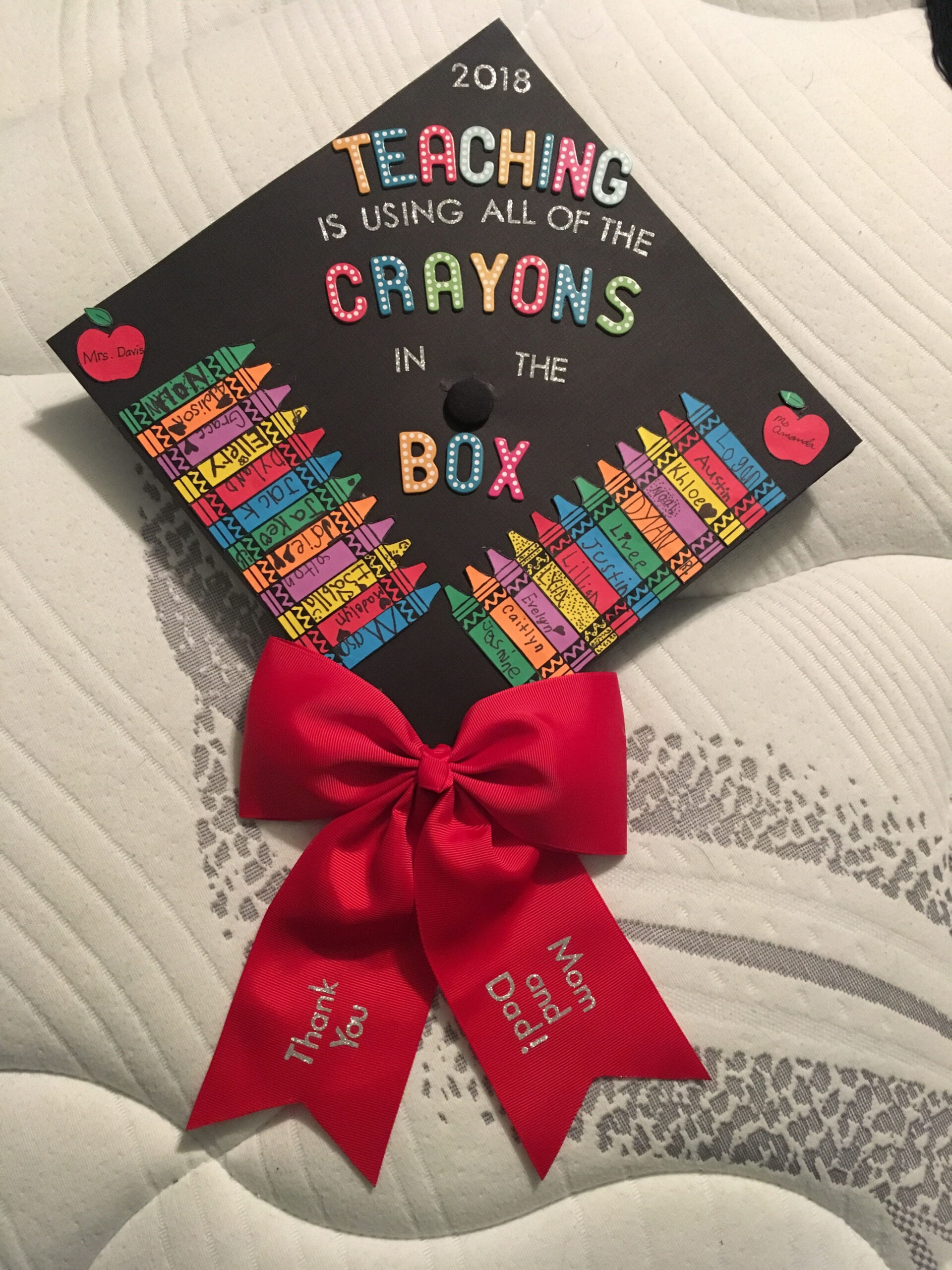 Teacher graduation cap! Elementary Teacher Graduation Cap Crayons