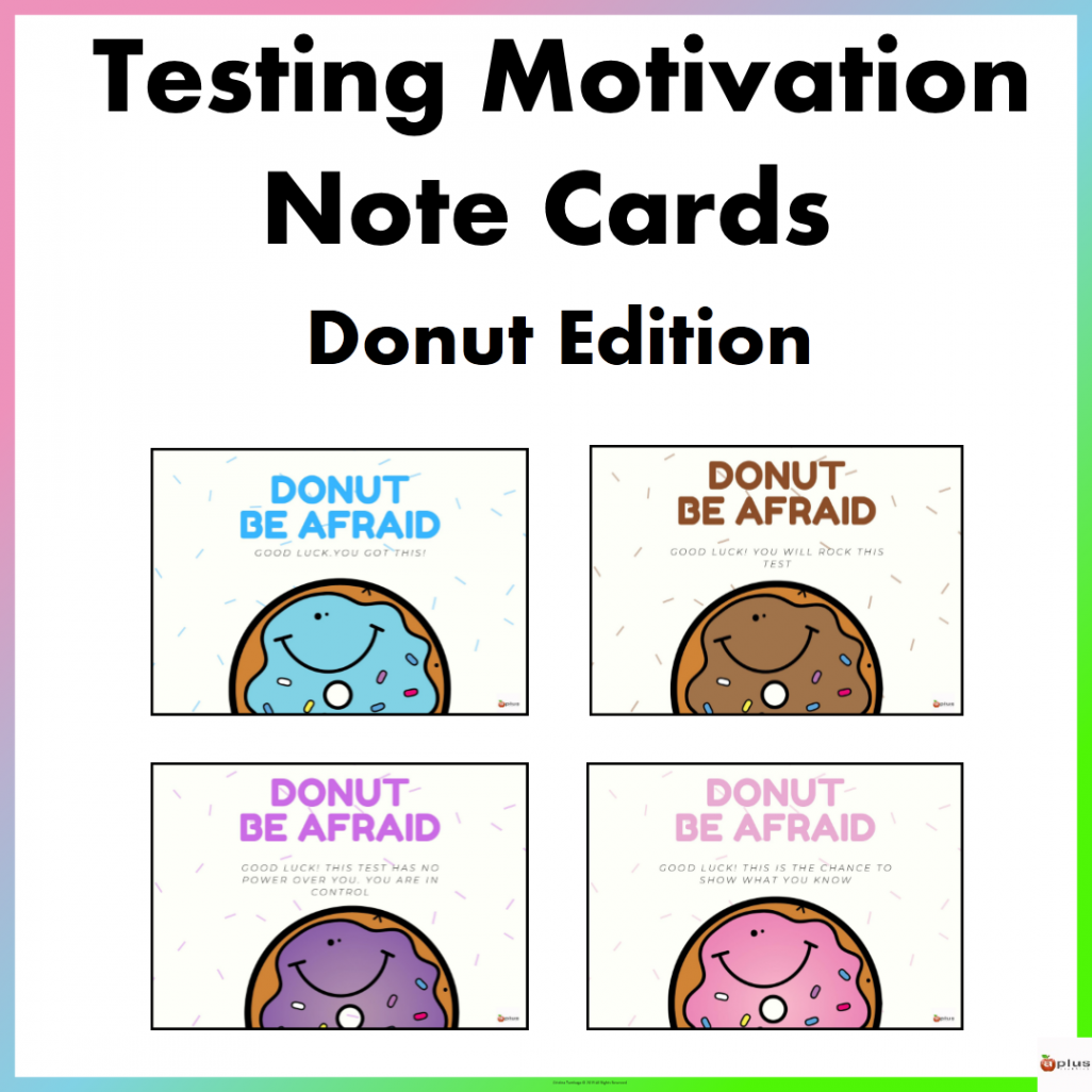 Testing Motivation Note Cards Donut Edition  Made By Teachers