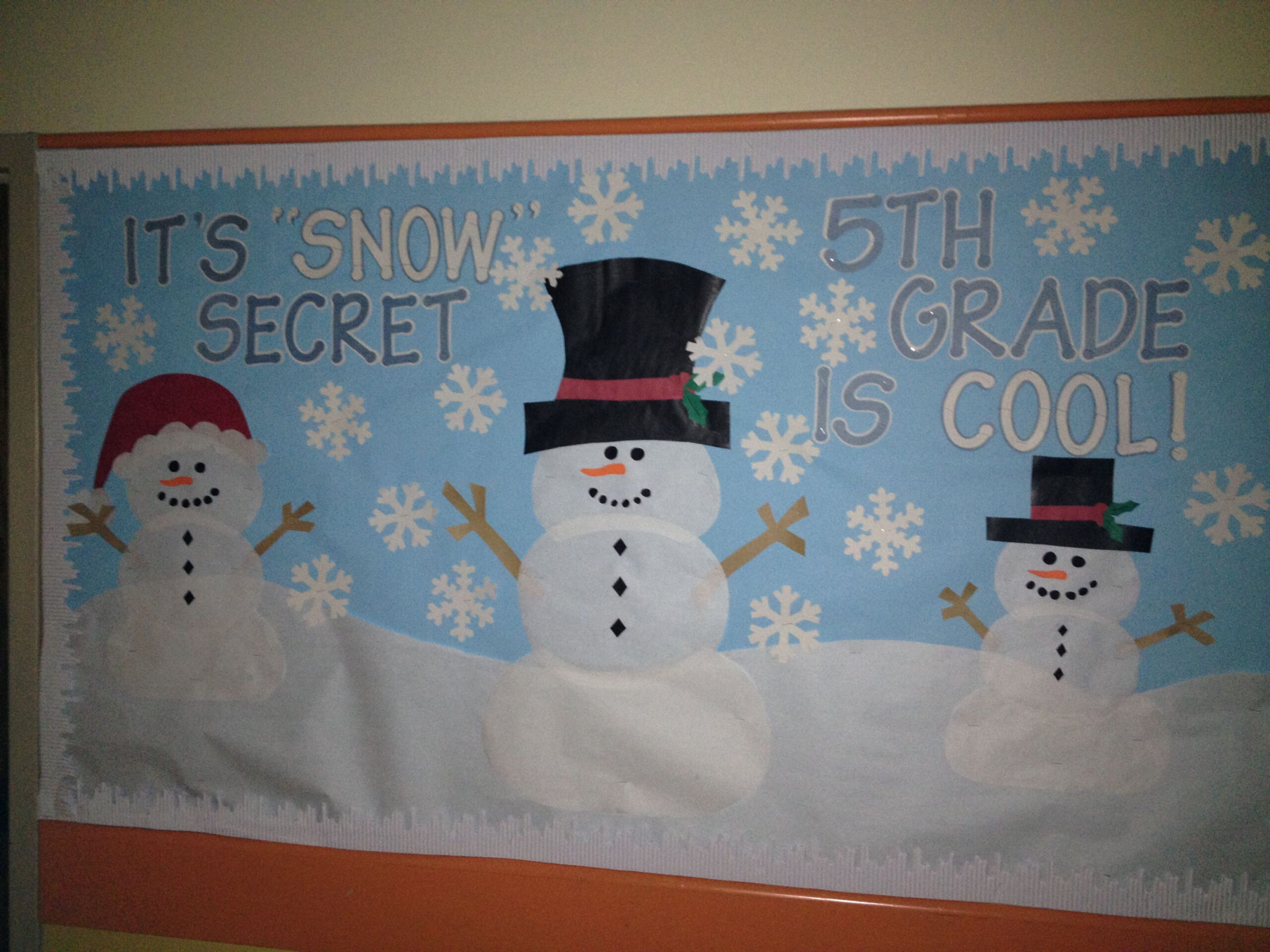 th grade winter bulletin board we did outside the room