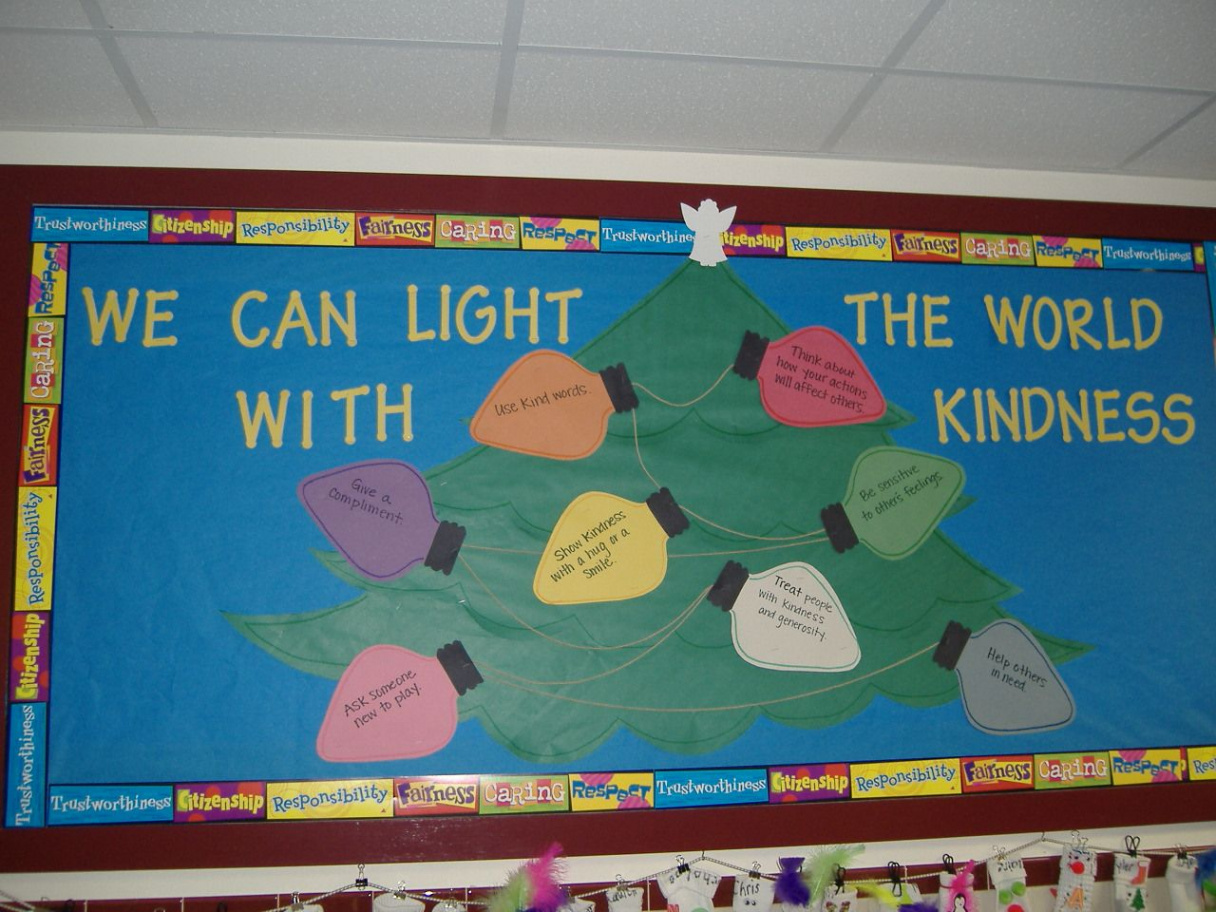 The Crafty Counselor: December: Kindness  Holiday bulletin boards