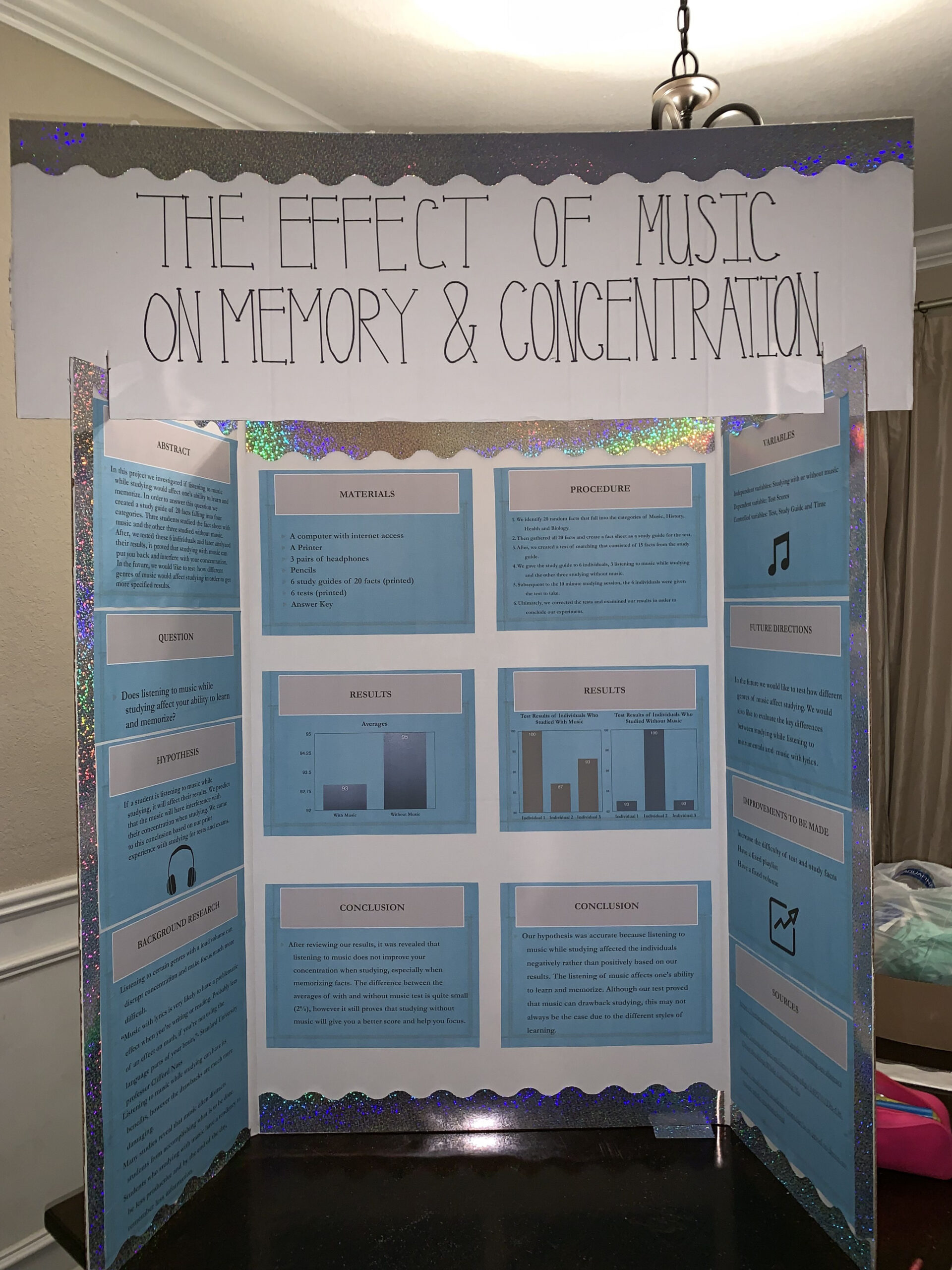 The effect of music on memory and concentration  Science fair