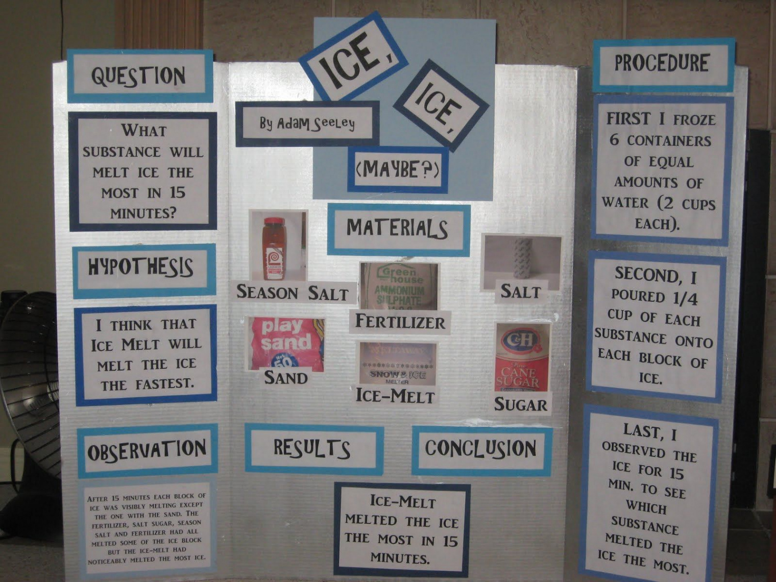 The Seeley Family  Elementary science fair projects, Science fair