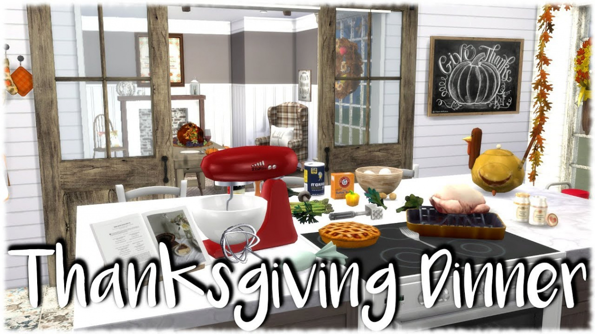 The Sims : Speed Build // THANKSGIVING DINNER