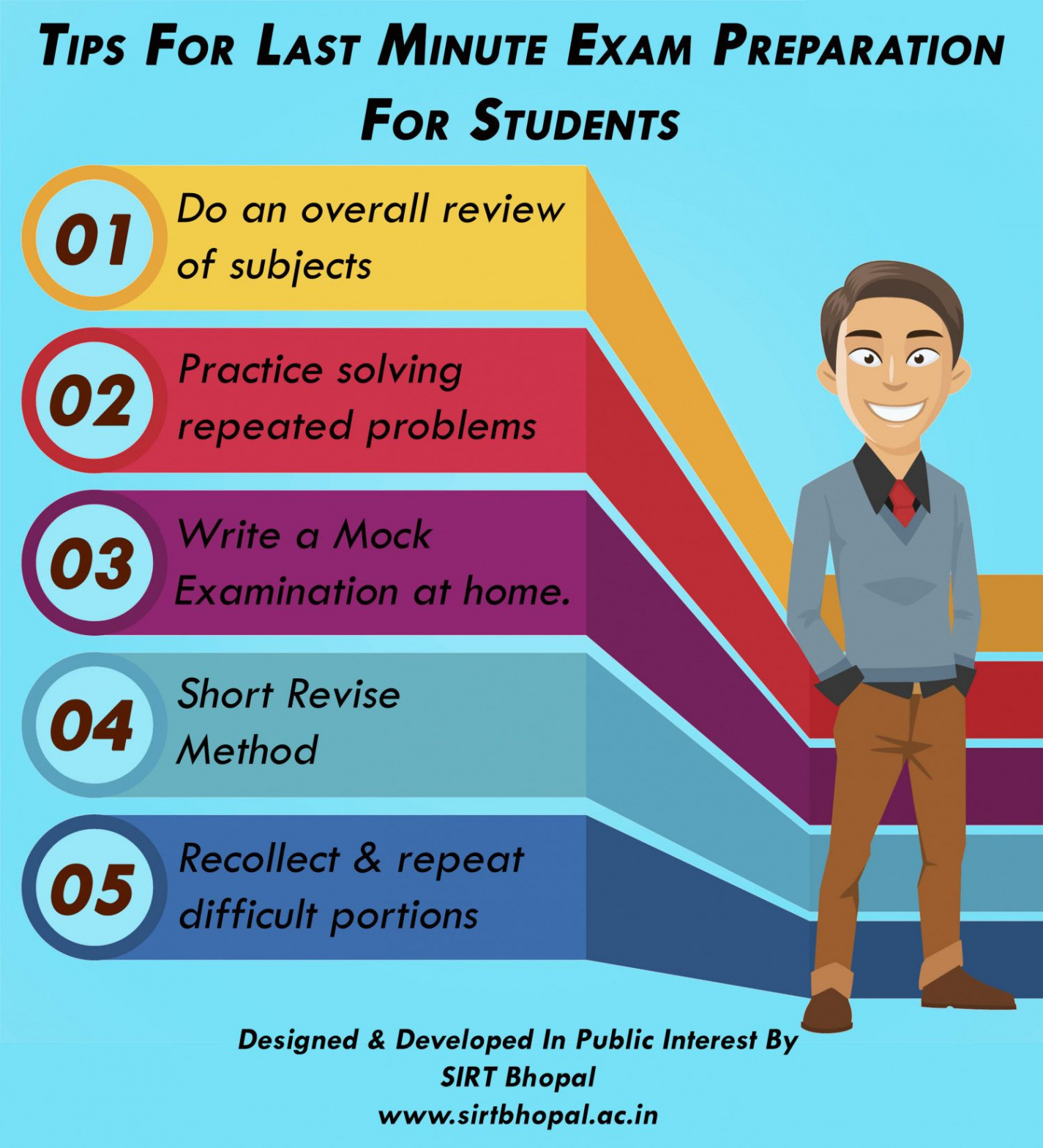 Tips For Last Minute Exam Preparation For Students Infographic