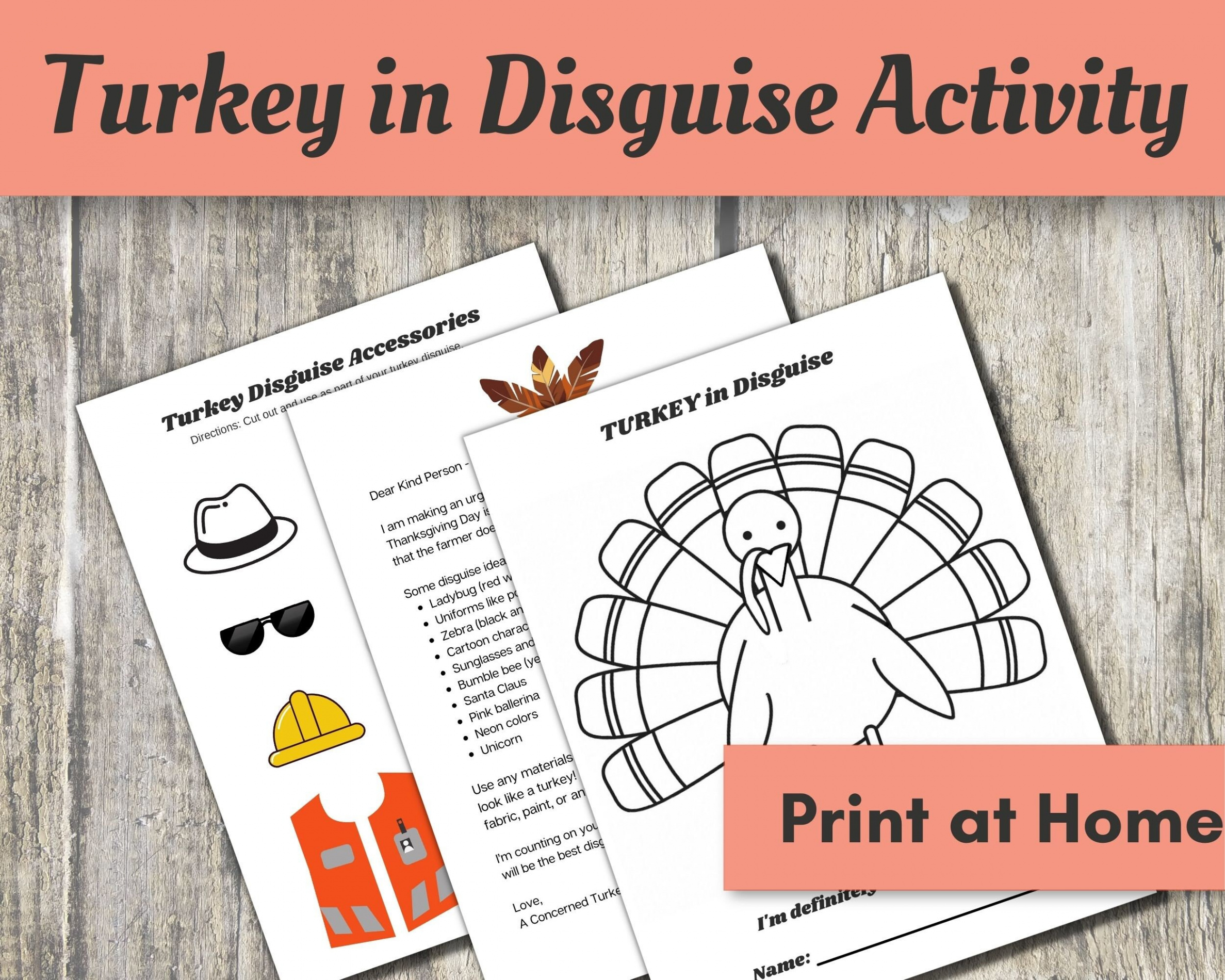 Turkey in Disguise Activity - Etsy