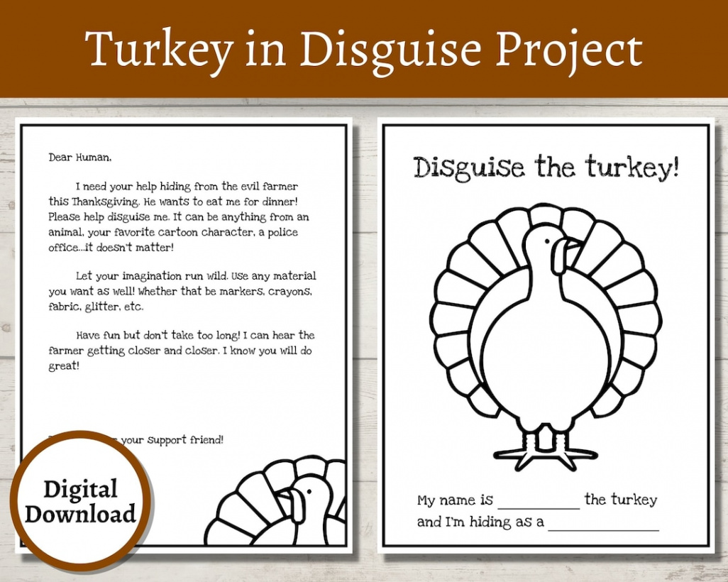 Turkey in Disguise Project Turkey Printable Thanksgiving Game