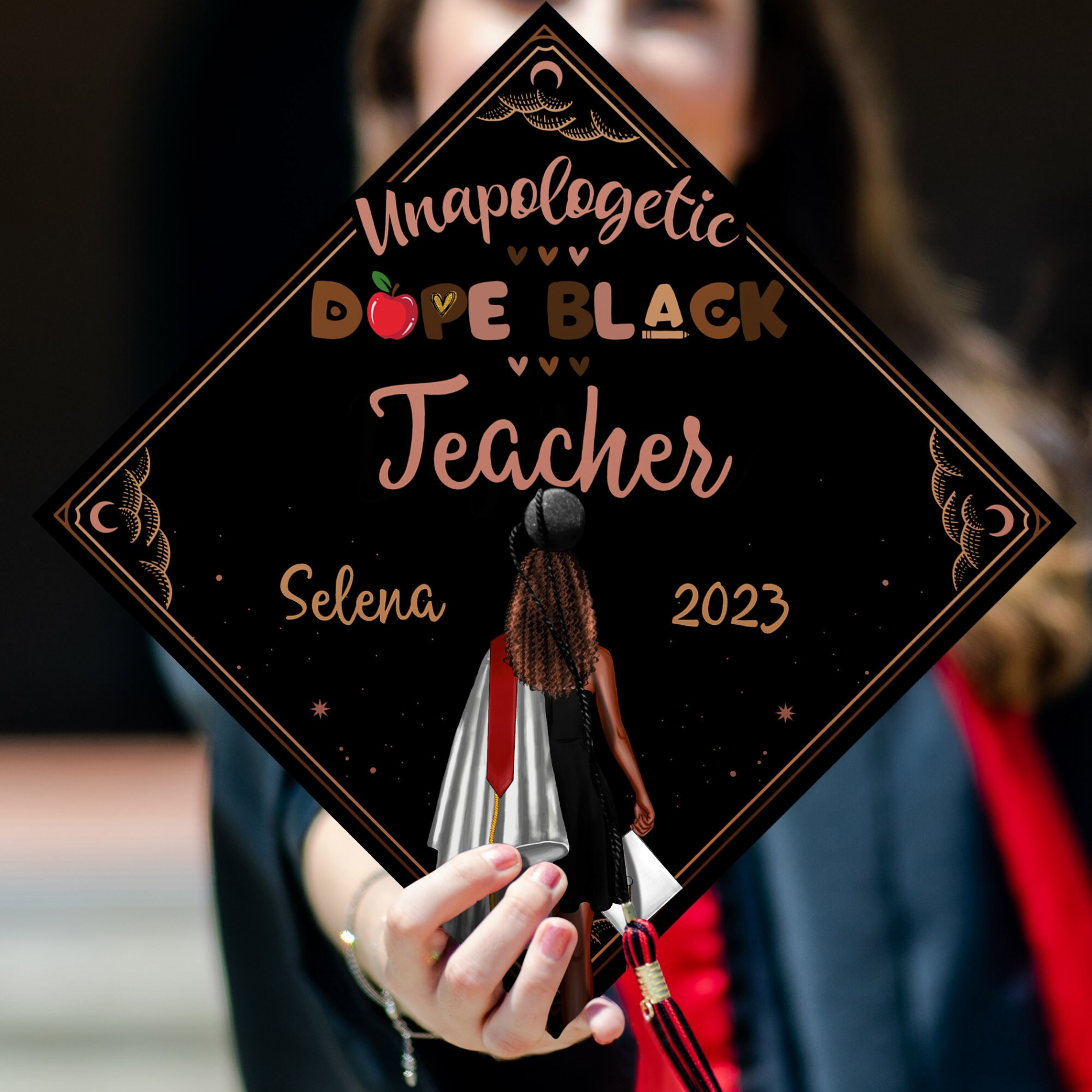 Unapologetic Dope Black Teacher Teacher Grad Cap Topper - Etsy