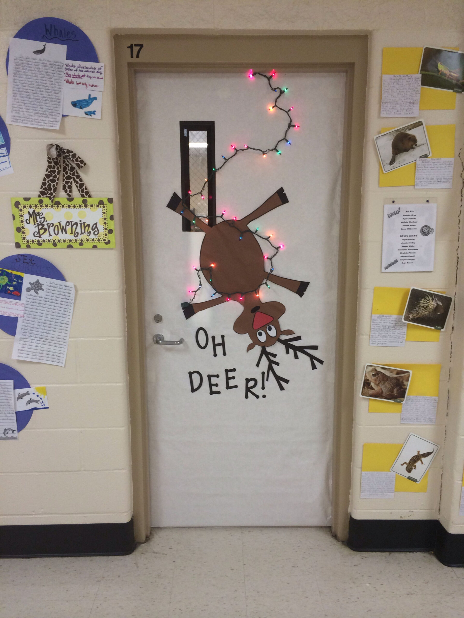 Whimsical Forest-themed Classroom Door