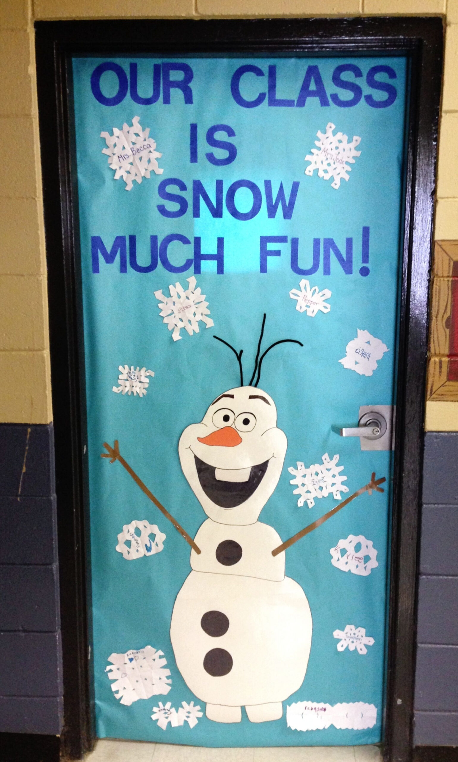 Whimsical Frozen-inspired Door Decor for the Classroom"