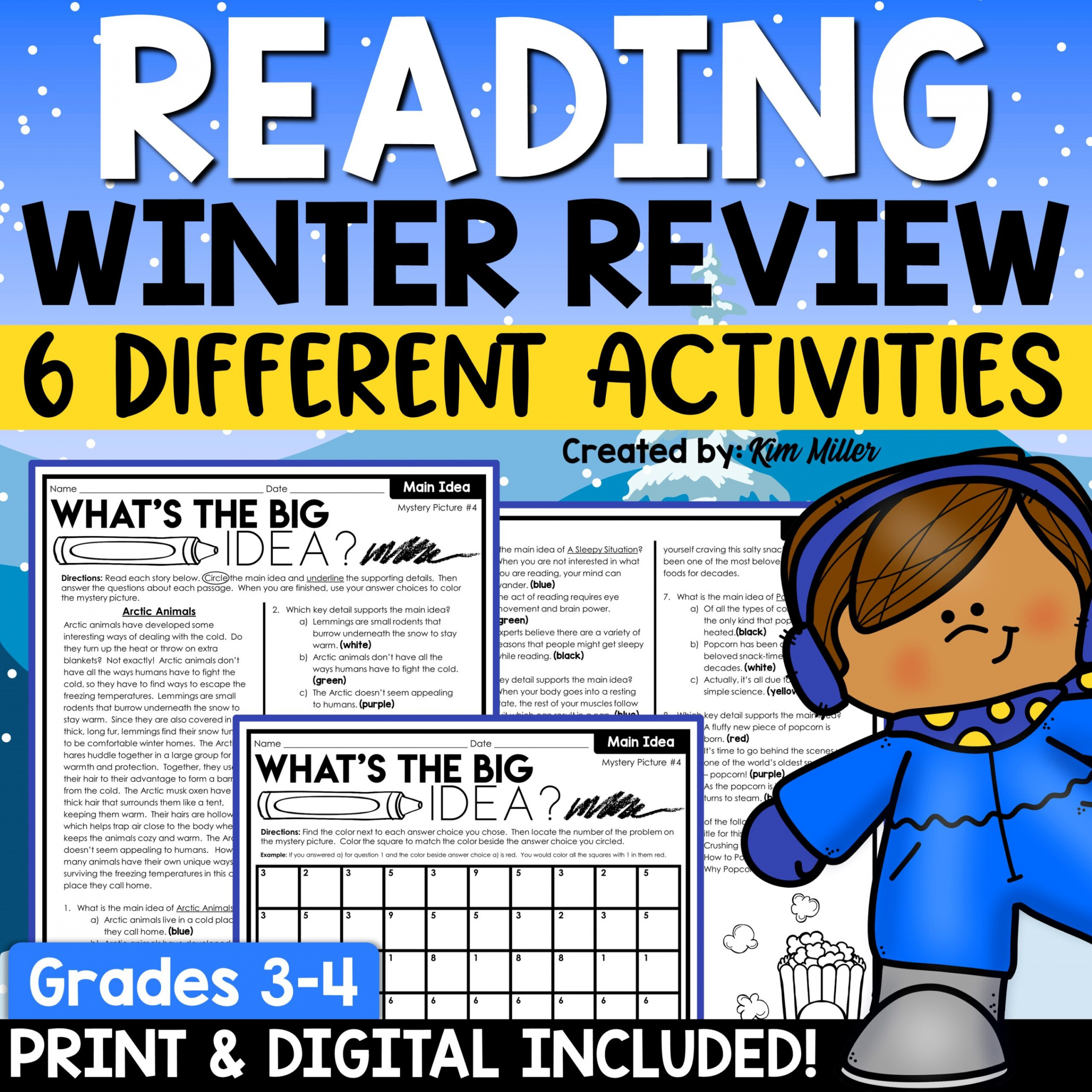 Winter Activities Reading Comprehension Passages and Questions rd