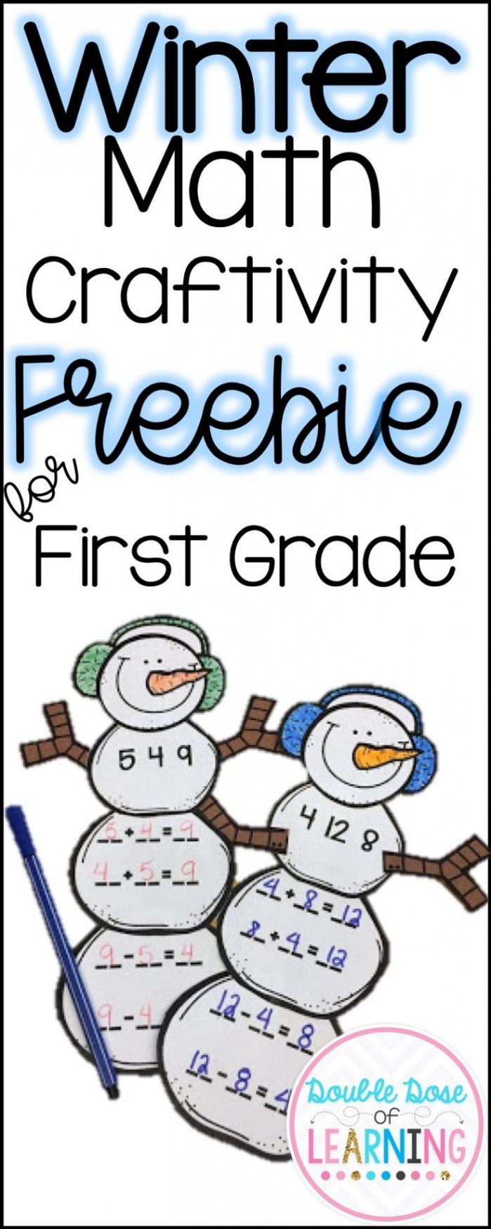 Winter and Christmas Math Crafts for First Grade!  Math crafts