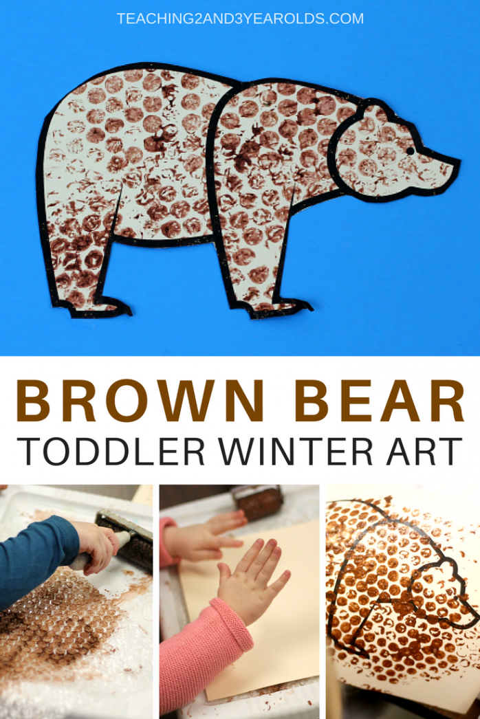 Winter Bear Art for Toddlers Using Bubble Wrap  Bear crafts