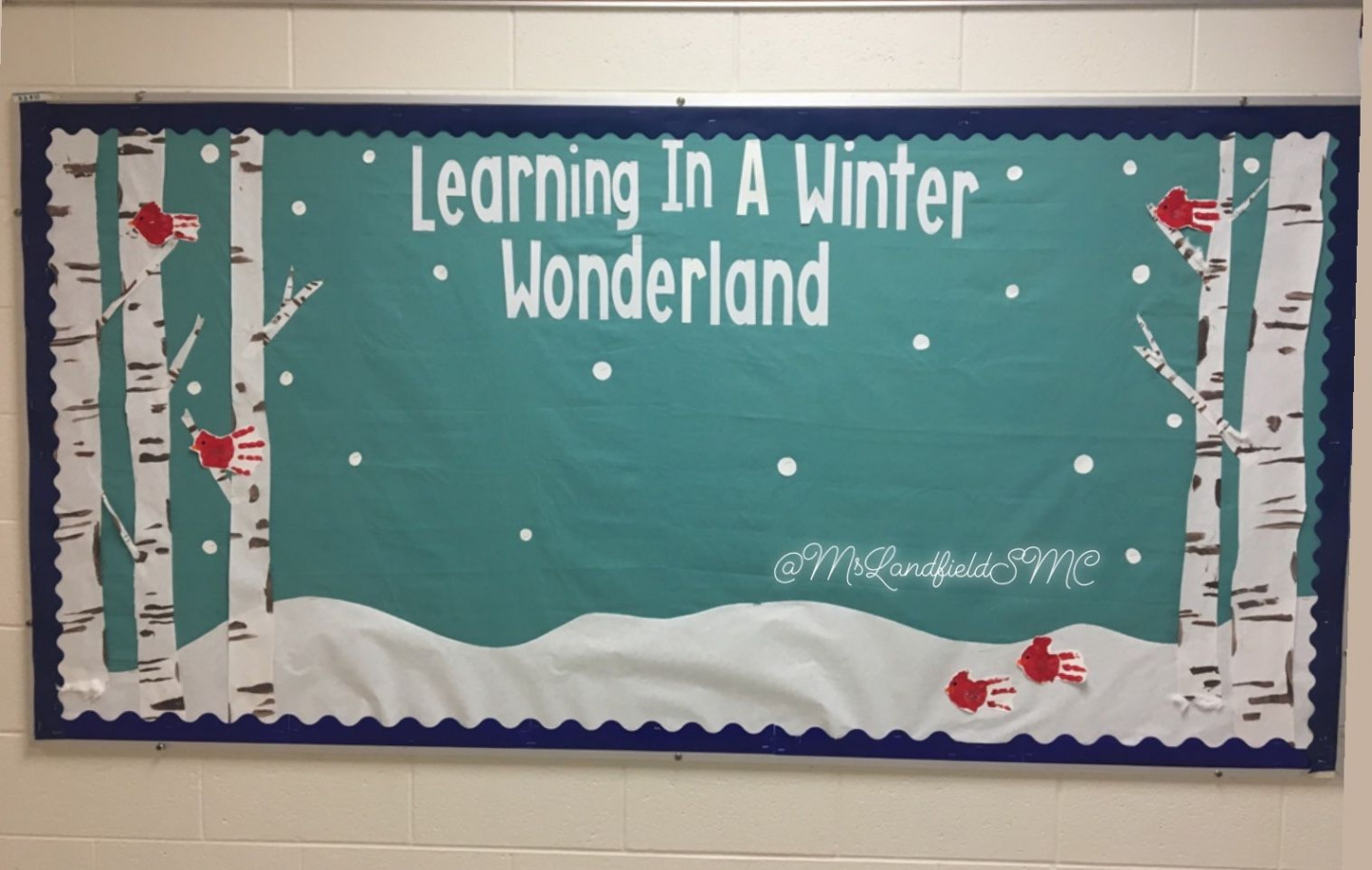 Winter bulletin board for Kindergartener work to be added to