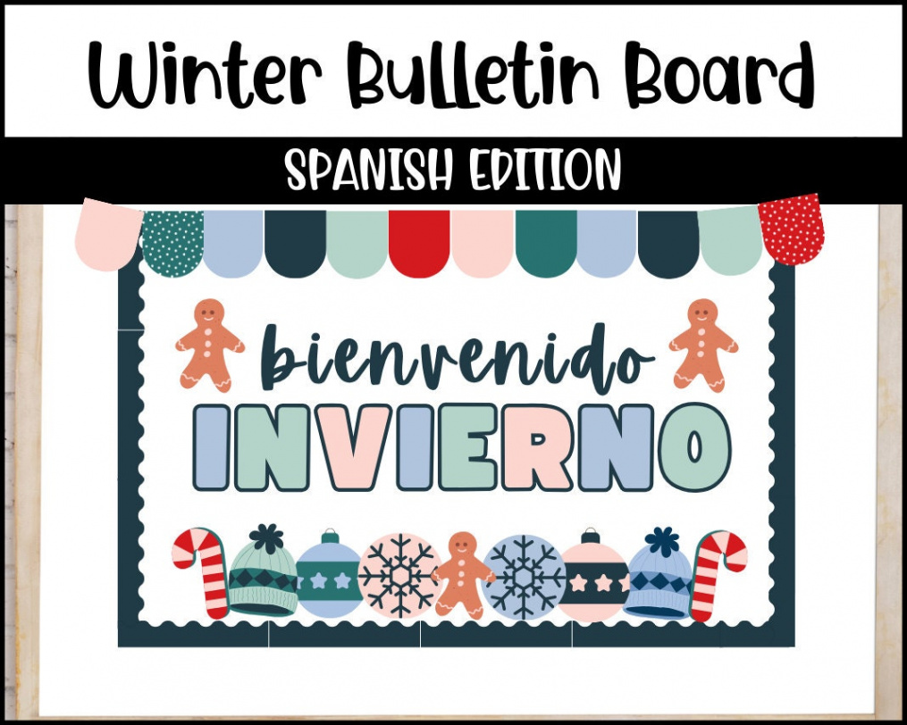 Winter Bulletin Board in Spanish, Winter Bulletin Board Kit, Bienvenido  Invierno, Winter bulletin board printable