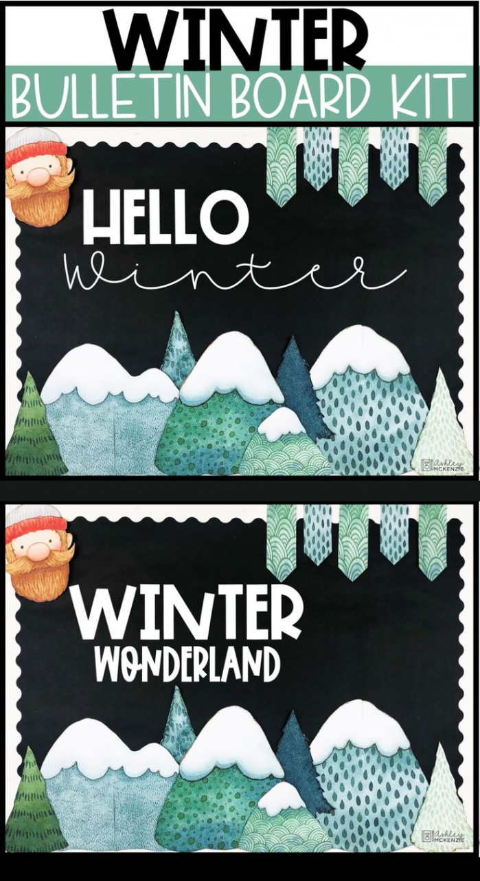 Winter Bulletin Board or Door Kit - Winter Wonderland Theme