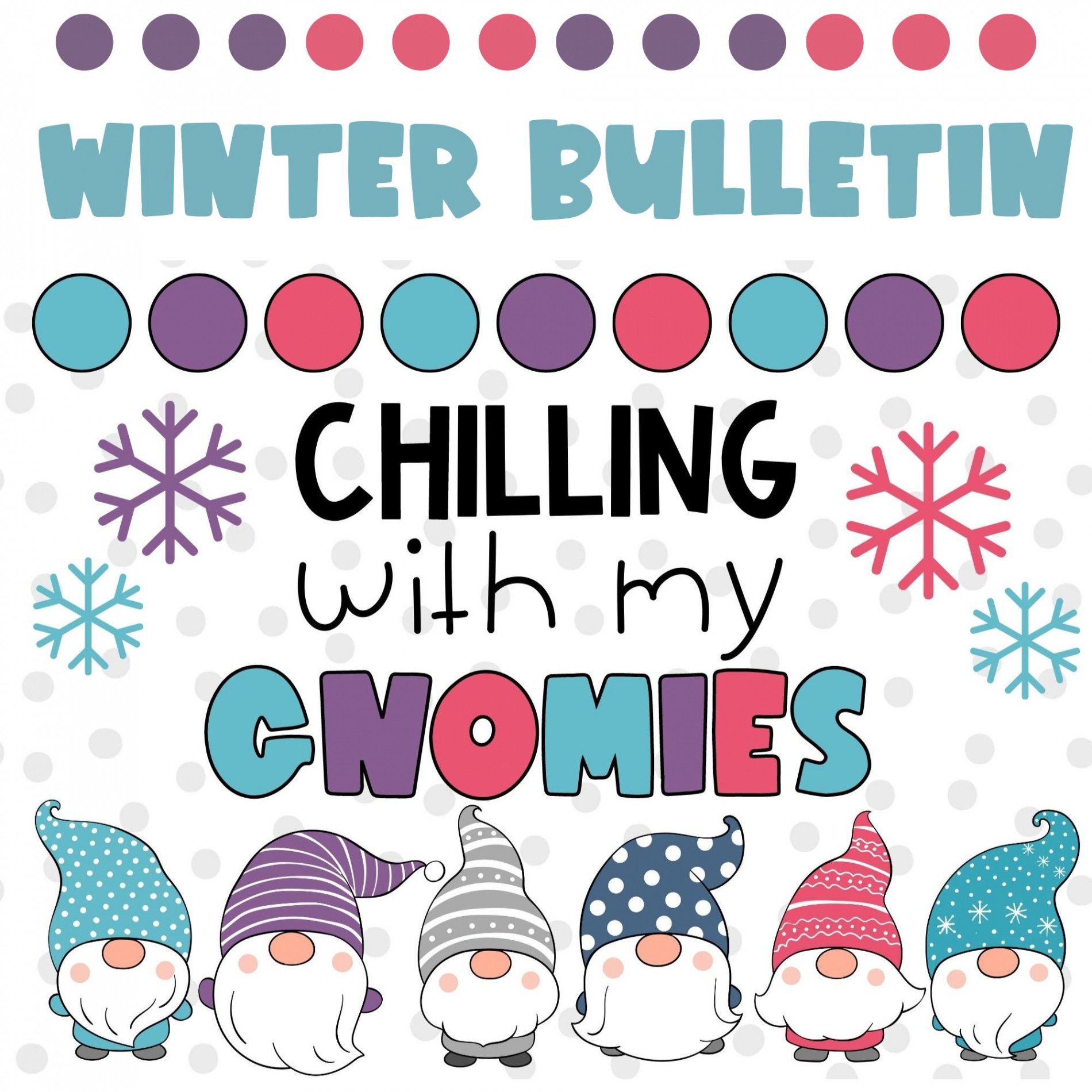 Winter Gnomes Bulletin Board and Winter Door Decor Kit  Made By