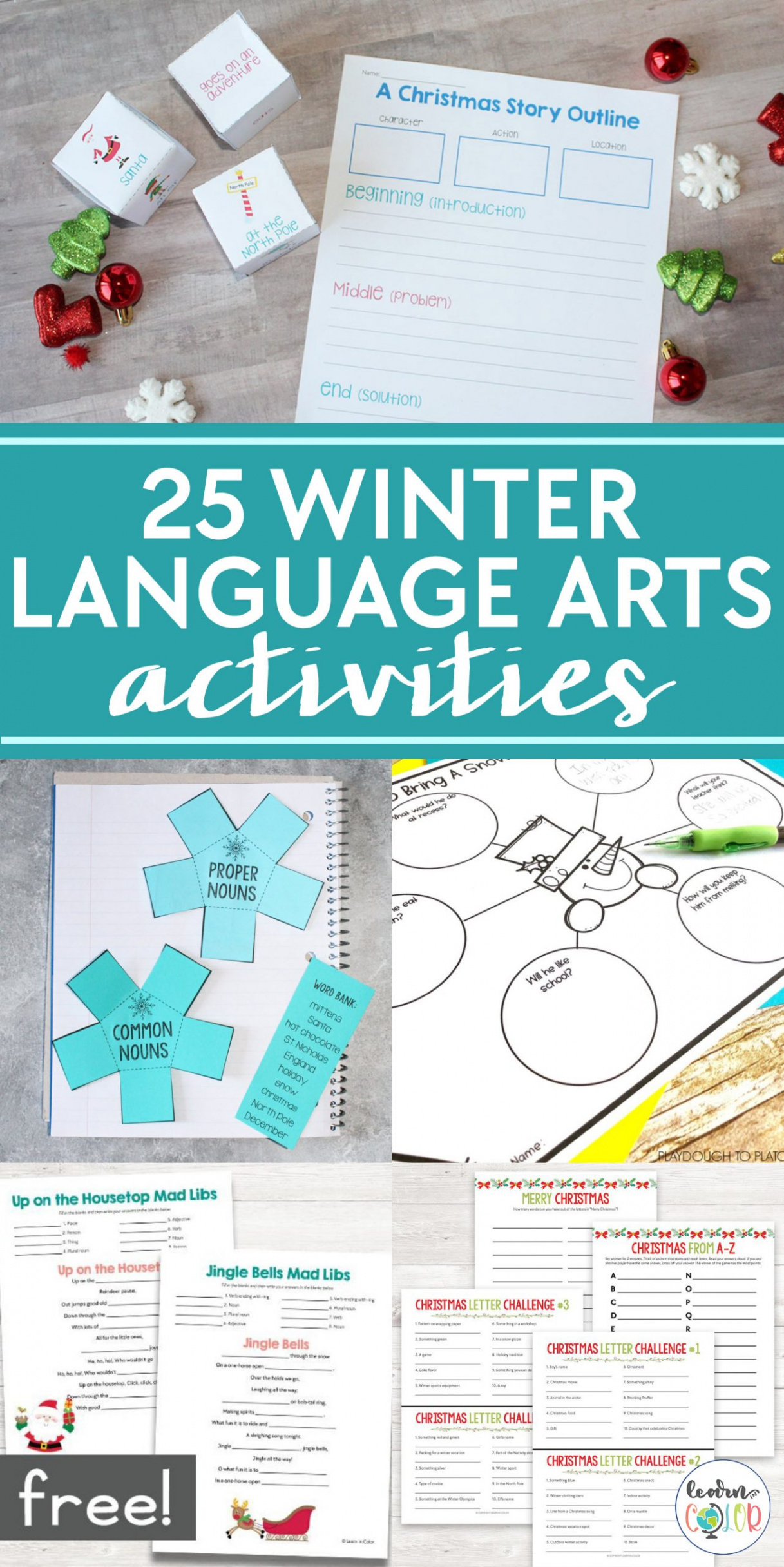 Winter Language Arts Activities - Learn in Color