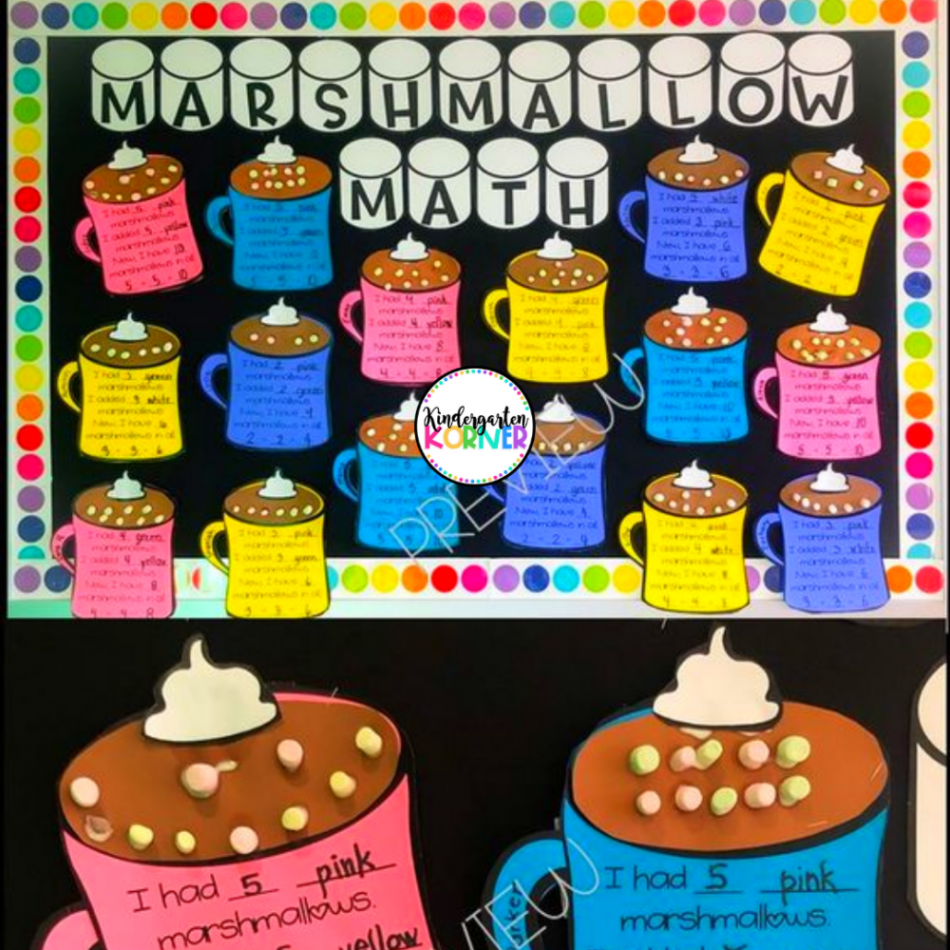 Winter Math Activities: Marshmallow Math - Kindergarten Korner - A