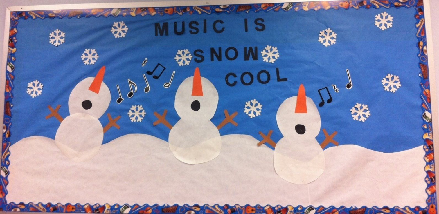 Winter music bulletin board  Music education bulletin boards